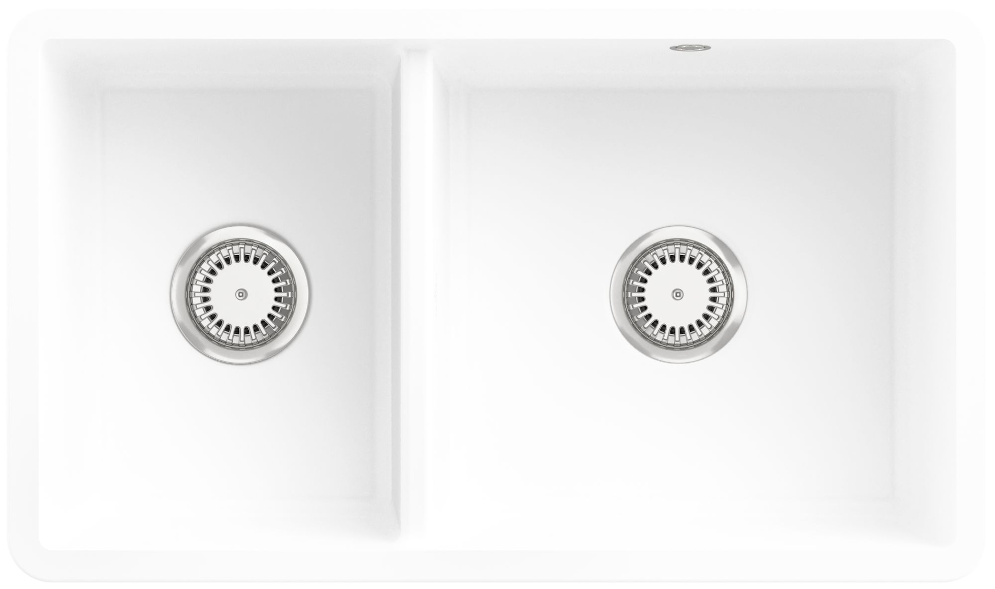 Villeroy & Boch Subway 80 U Onderbouwspoelbak inclusief Afvoergarnituur met afvoergarnituur met handbediening, van Keramiek, 440x750mm, White Alpine CeramicPlus