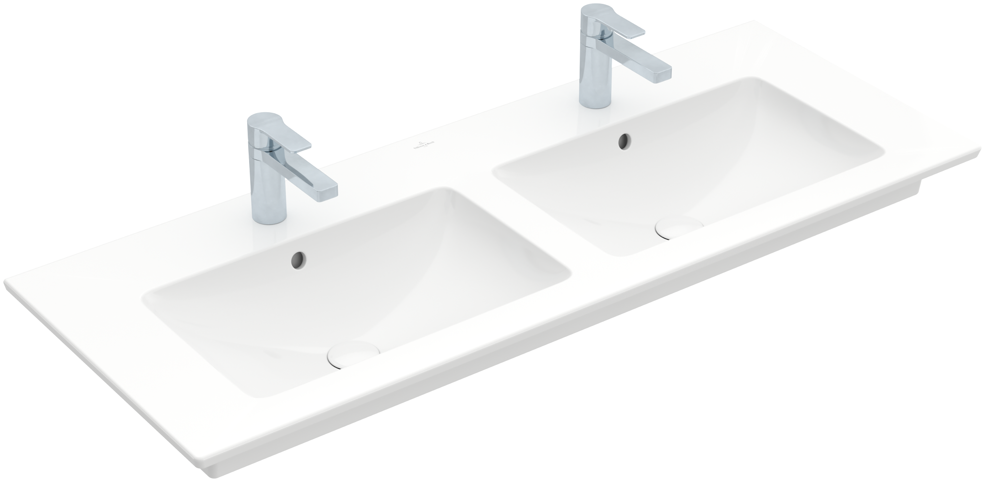 Villeroy & Boch Venticello Double vanity washbasin, 1300x500x170mm, with overflow, White Alpin