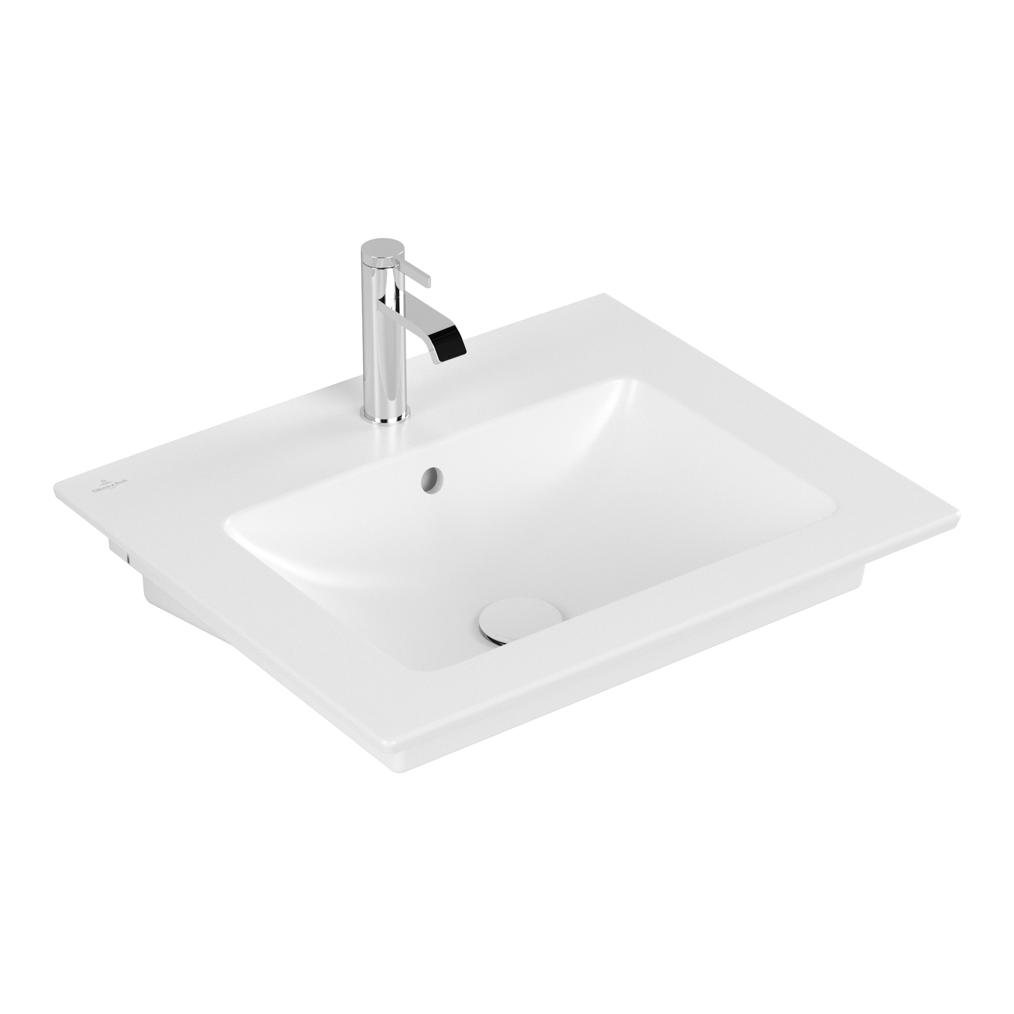 Villeroy & Boch Venticello Washbasin, 600x500x165mm, with overflow, Stone White CeramicPlus