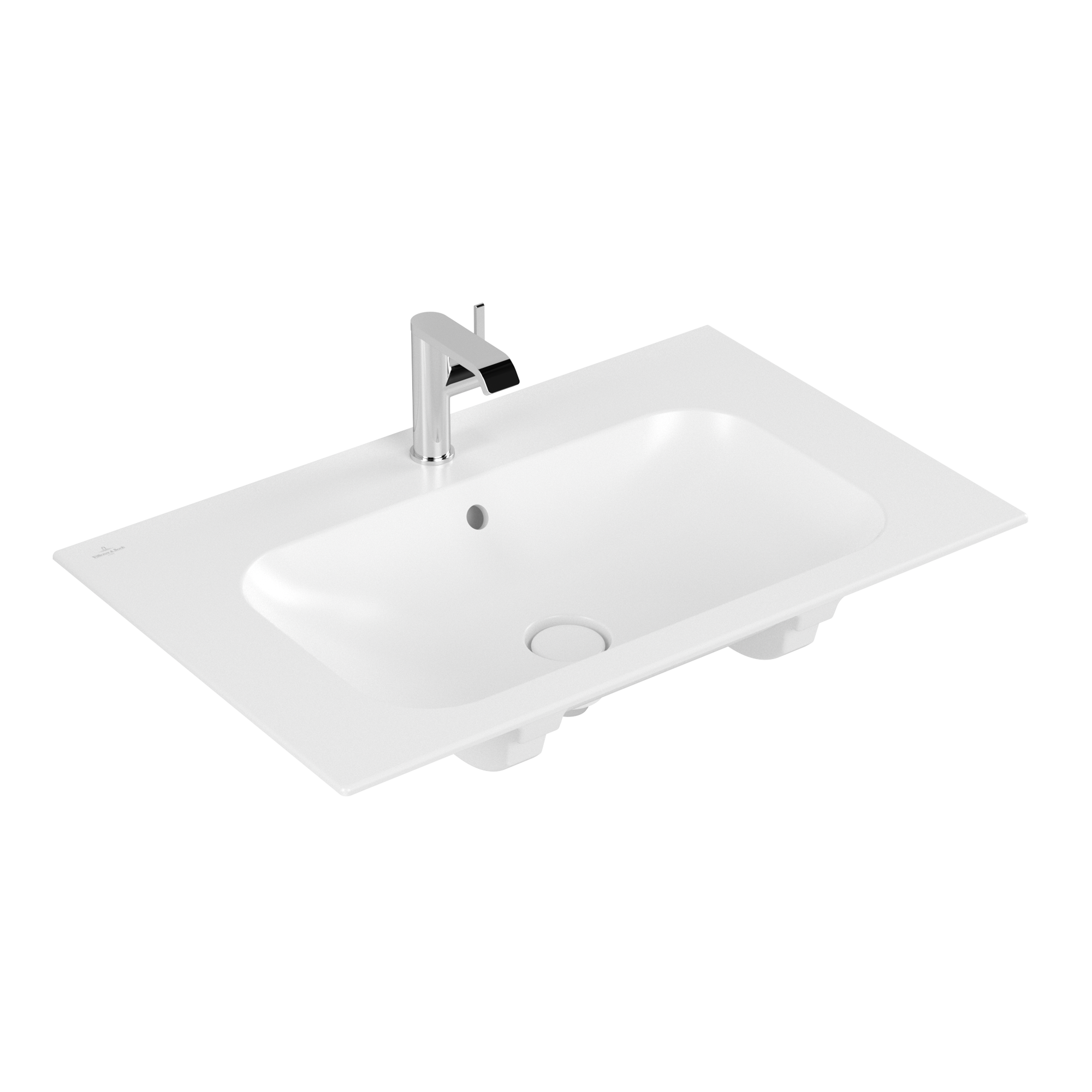 Villeroy & Boch Finion Schrankwaschtisch, 800x500x160mm, mit verdecktem Überlauf, Stone White CeramicPlus