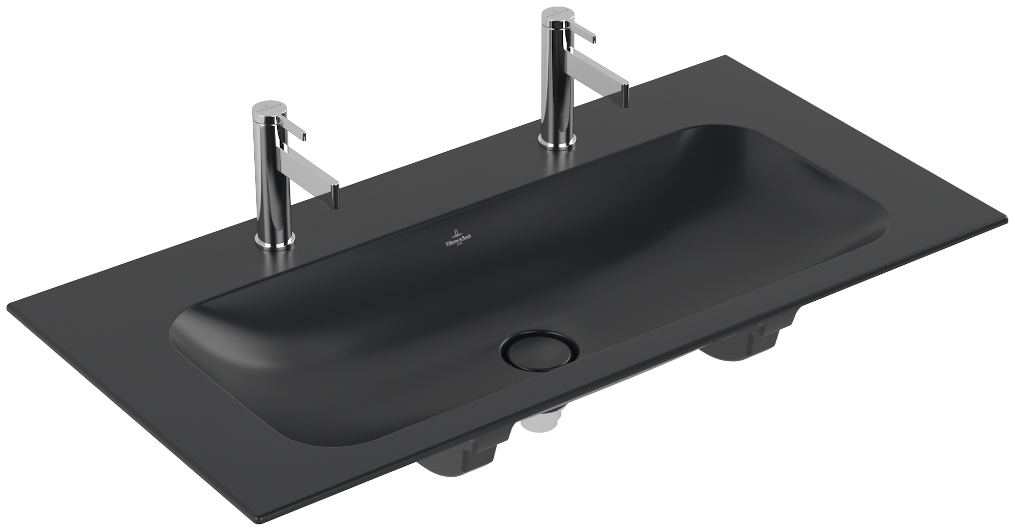 Villeroy & Boch Finion Schrankwaschtisch, 1000x500x160mm, ohne Überlauf, Pure Black CeramicPlus