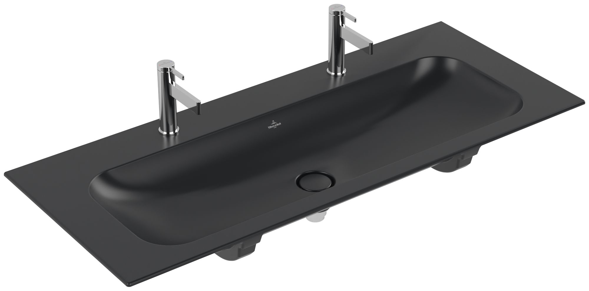 Villeroy & Boch Finion Schrankwaschtisch, 1200x500x160mm, ohne Überlauf, Pure Black CeramicPlus