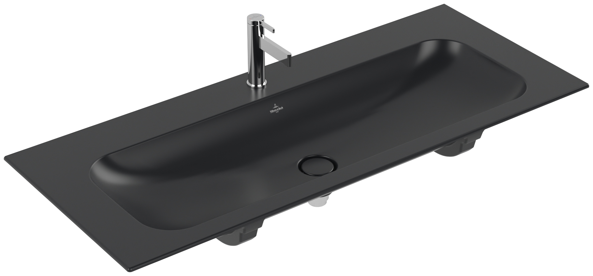 Villeroy & Boch Finion Schrankwaschtisch, 1200x500x160mm, ohne Überlauf, Pure Black CeramicPlus