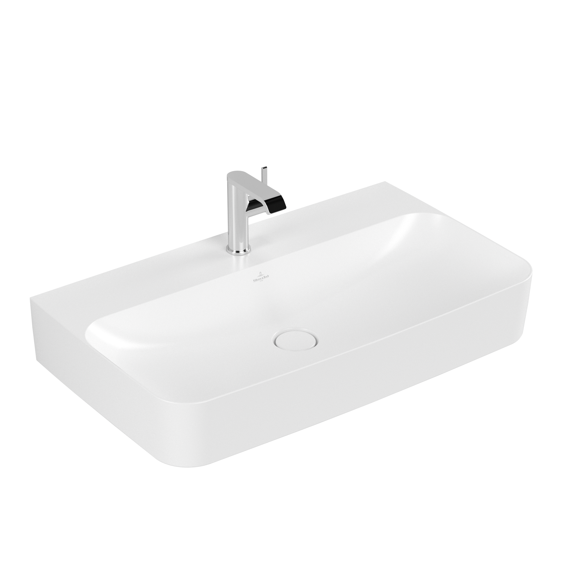 Villeroy & Boch Finion Waschbecken, 800x470x165mm, mit verdecktem Überlauf, Stone White CeramicPlus