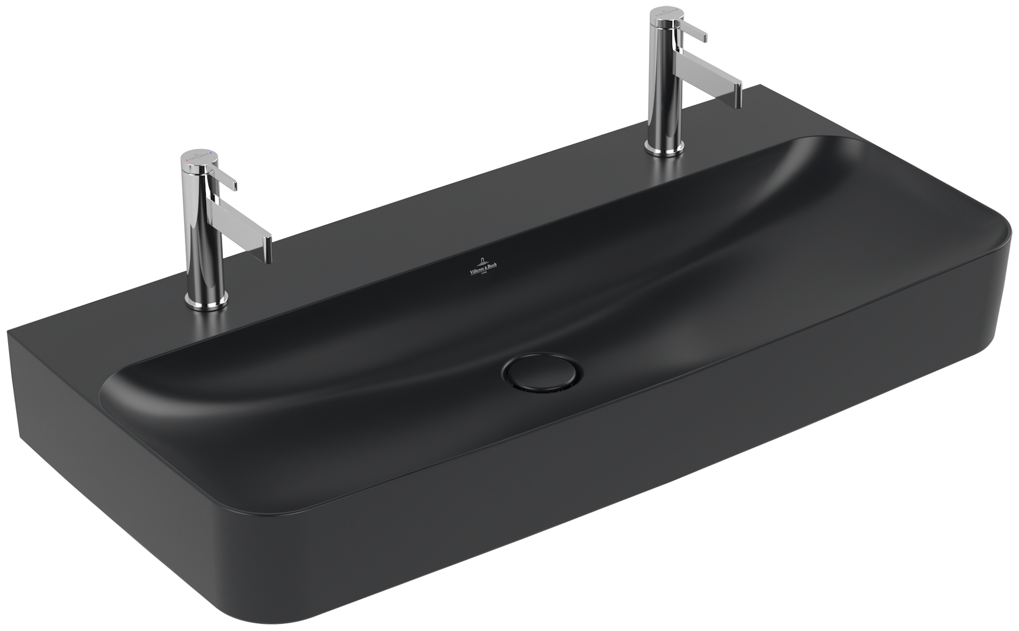 Villeroy & Boch Finion Waschbecken, 1000x470x165mm, ohne Überlauf, Pure Black CeramicPlus