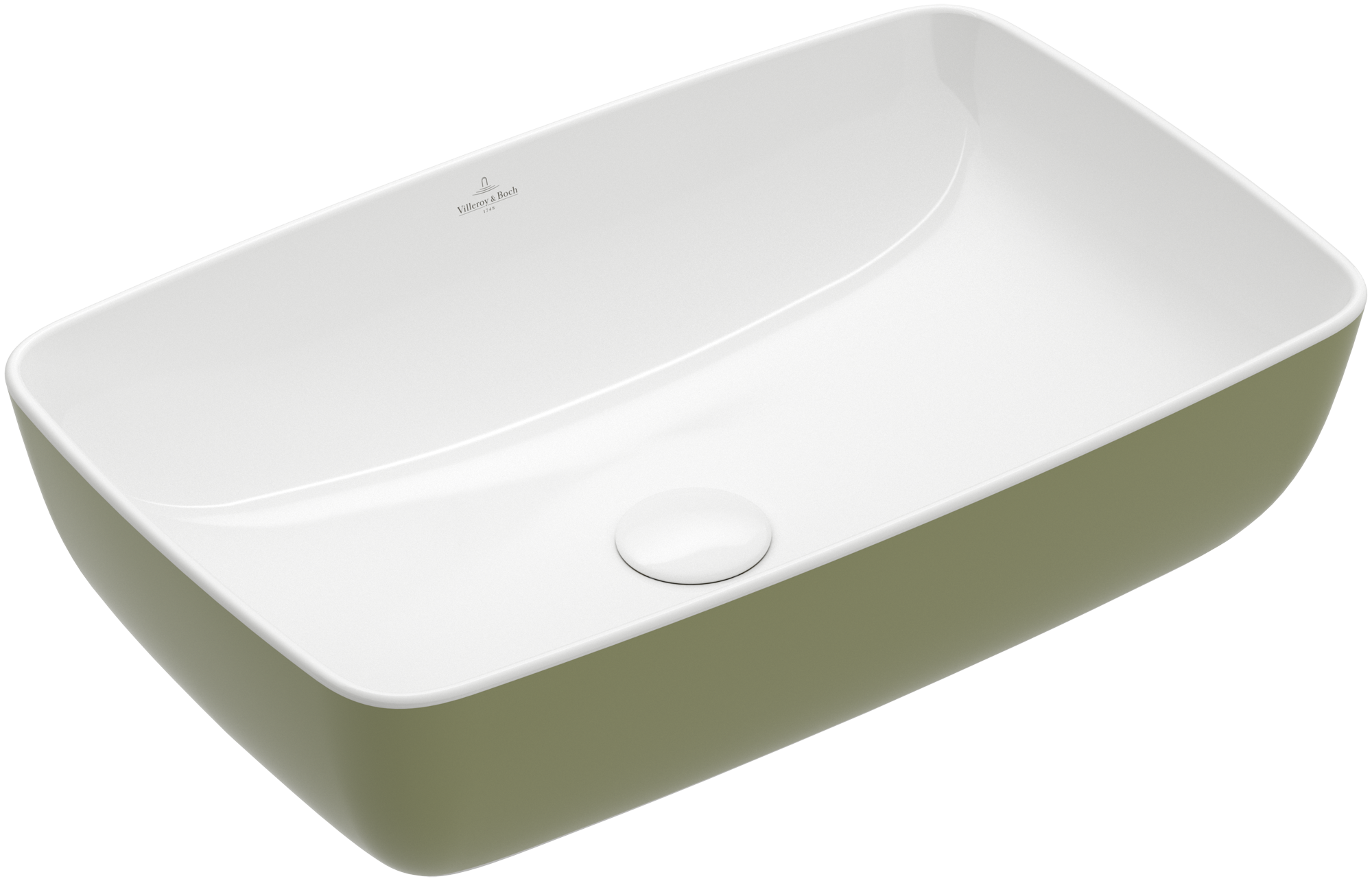 Villeroy & Boch Artis Surface-mounted washbasin, 580x385x130mm, without overflow, Sage Green