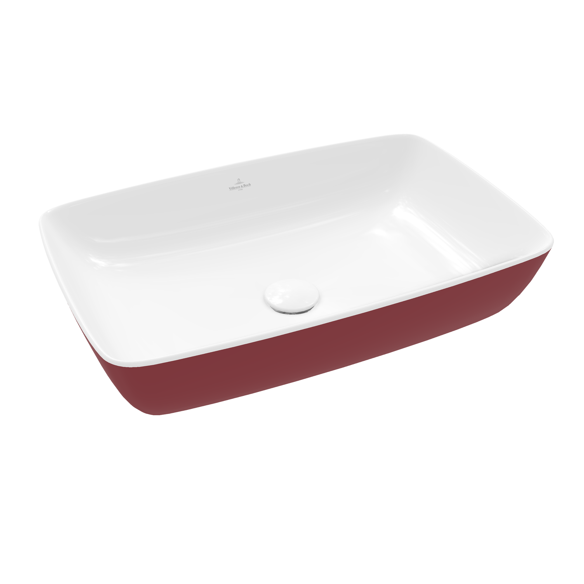 Villeroy & Boch Artis Surface-mounted washbasin, 580x385x130mm, without overflow, Bordeaux