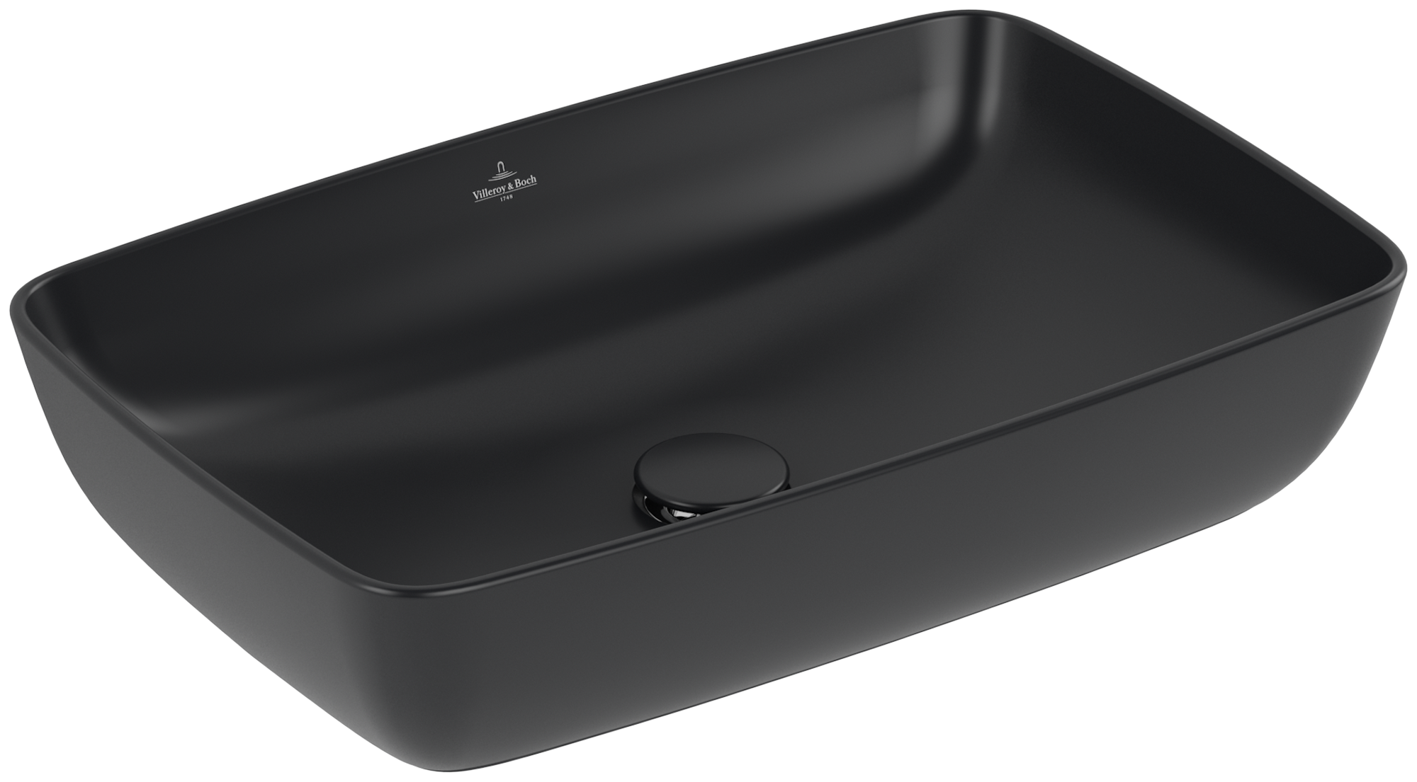 Villeroy & Boch Artis Aufsatzwaschbecken, 580x385x130mm, ohne Überlauf, Pure Black CeramicPlus