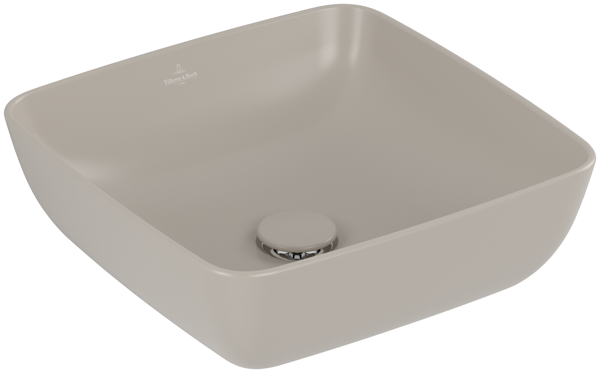 Villeroy & Boch Artis Aufsatzwaschbecken, 410x410x130mm, ohne Überlauf, Almond CeramicPlus