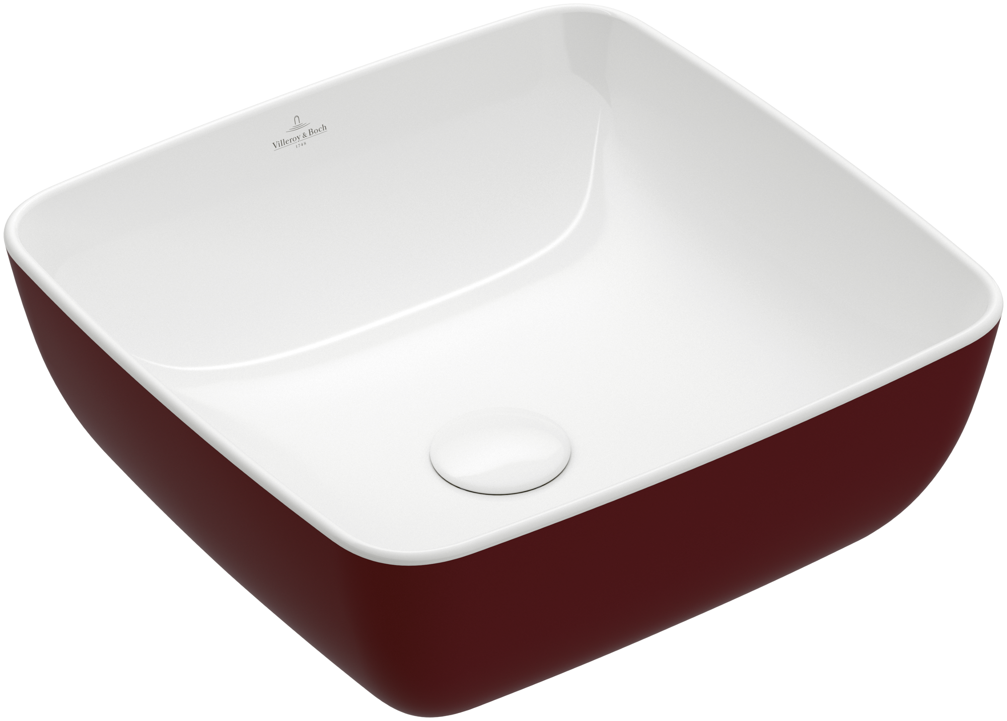 Villeroy & Boch Artis Surface-mounted washbasin, 410x410x130mm, without overflow, Bordeaux