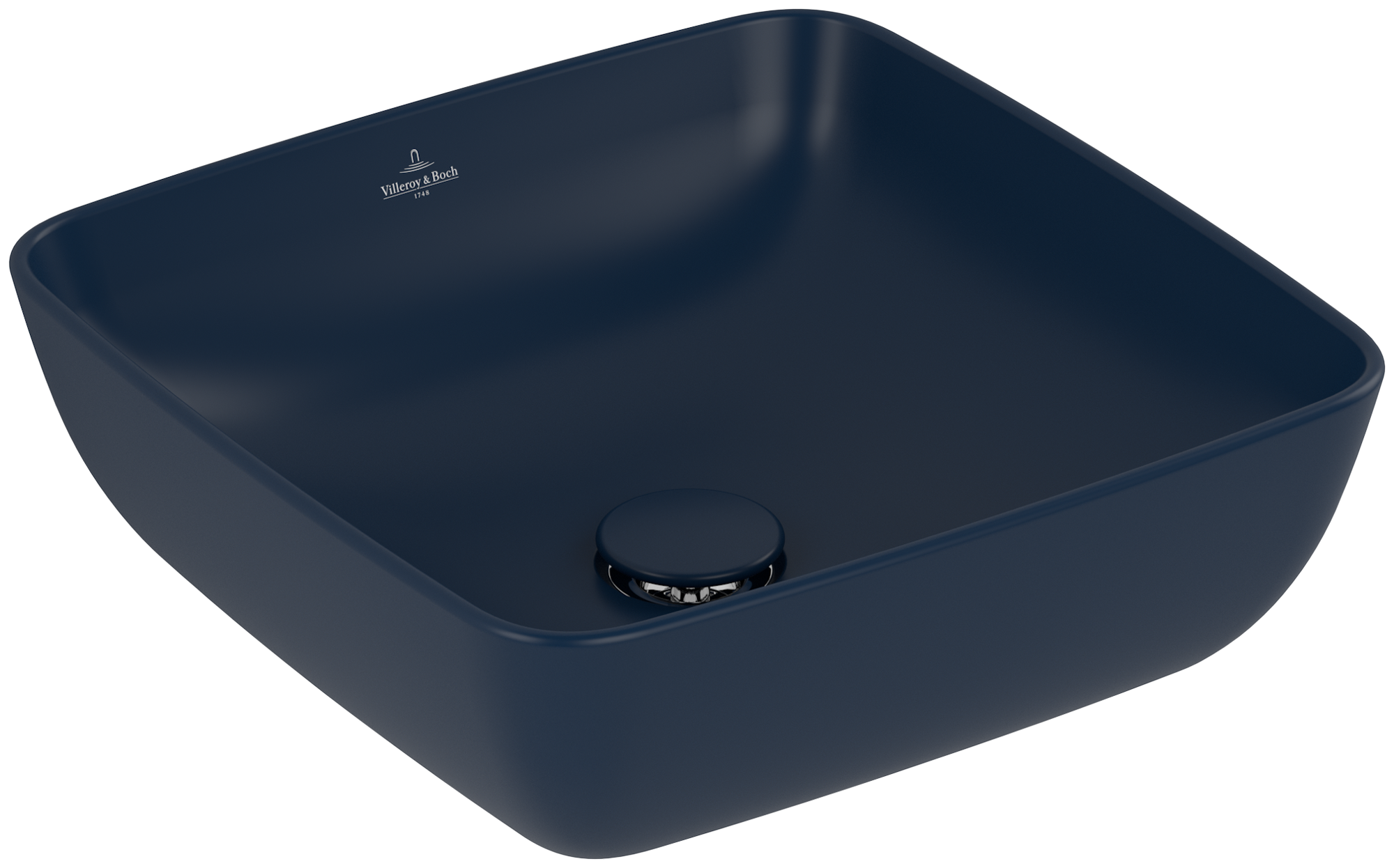 Villeroy & Boch Artis Aufsatzwaschbecken, 410x410x130mm, ohne Überlauf, Nightfall CeramicPlus