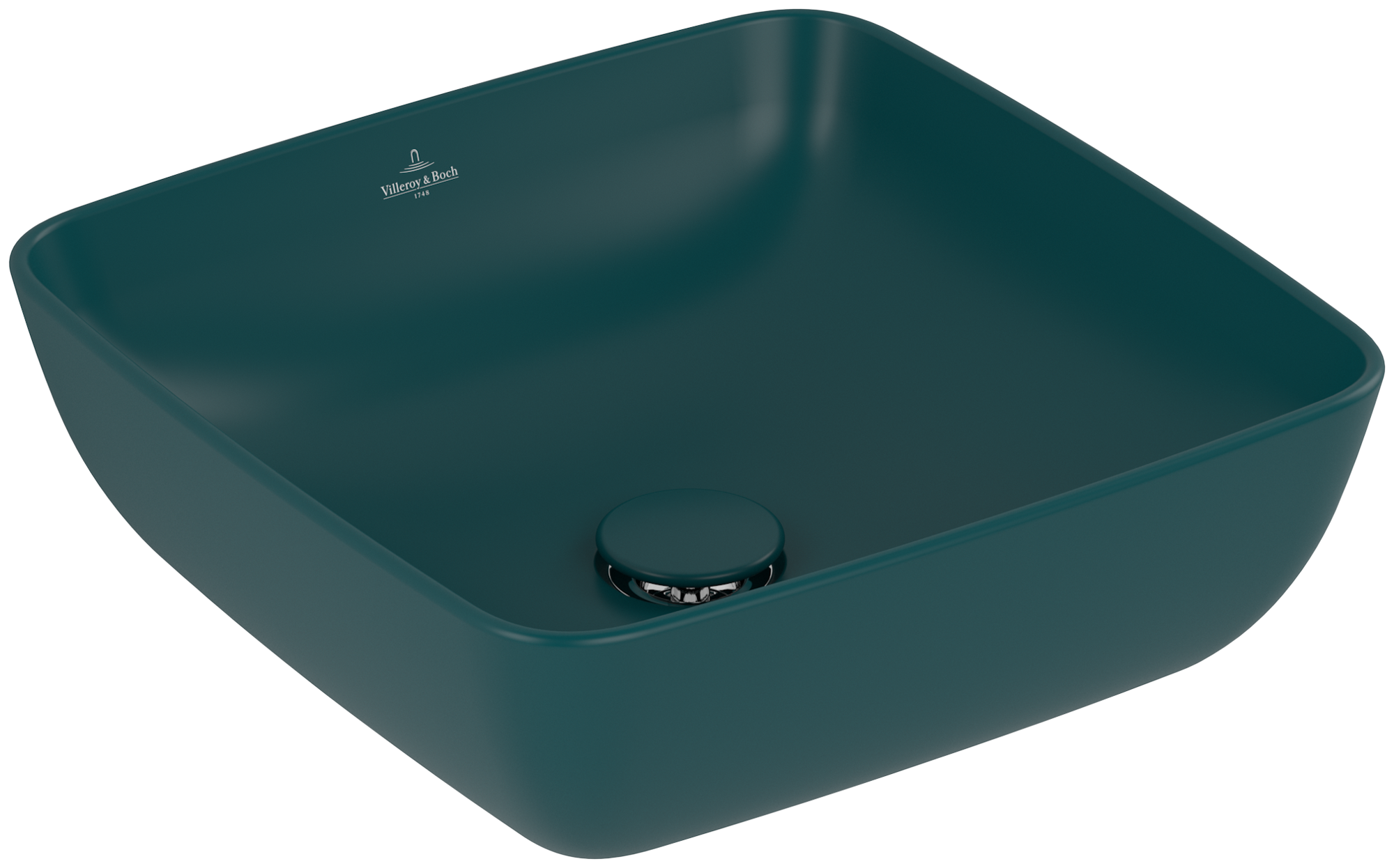 Villeroy & Boch Artis Aufsatzwaschbecken, 410x410x130mm, ohne Überlauf, Teal CeramicPlus