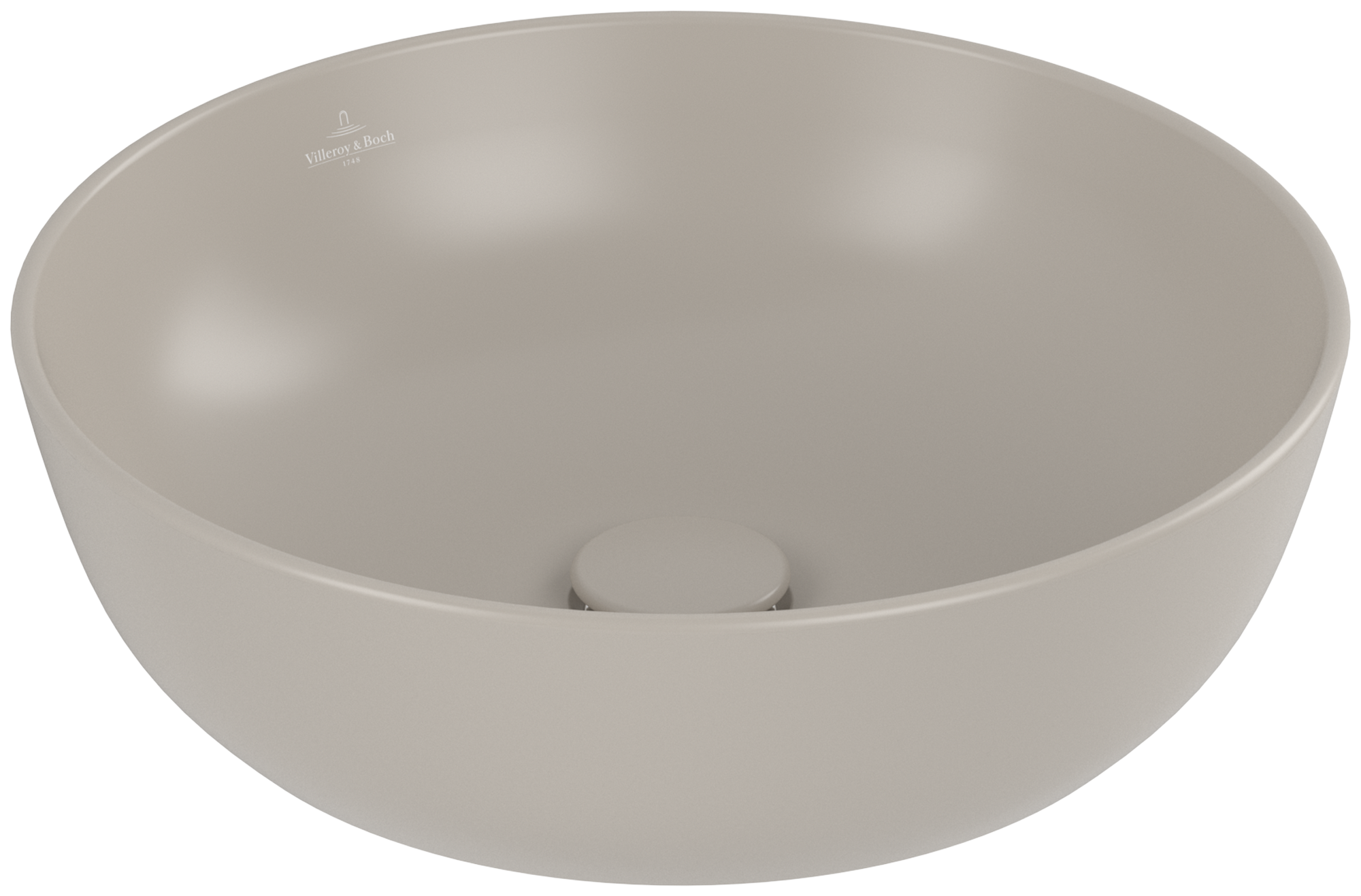 Villeroy & Boch Artis Aufsatzwaschbecken, 430x430x130mm, ohne Überlauf, Almond CeramicPlus