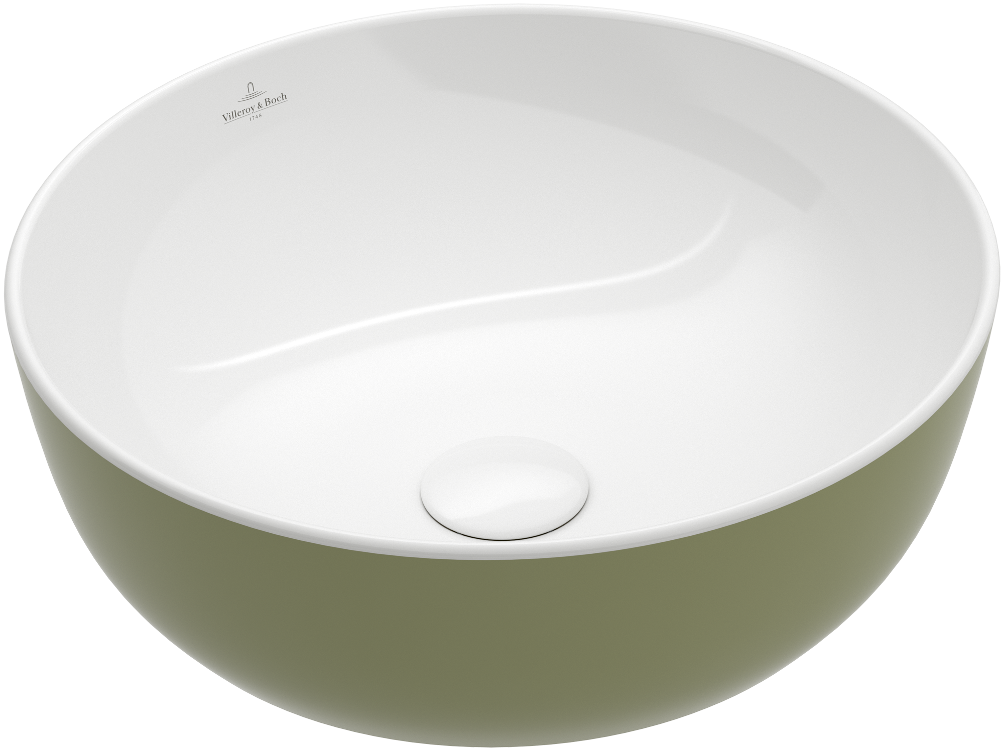 Villeroy & Boch Artis Surface-mounted washbasin, 430x430x130mm, without overflow, Sage Green