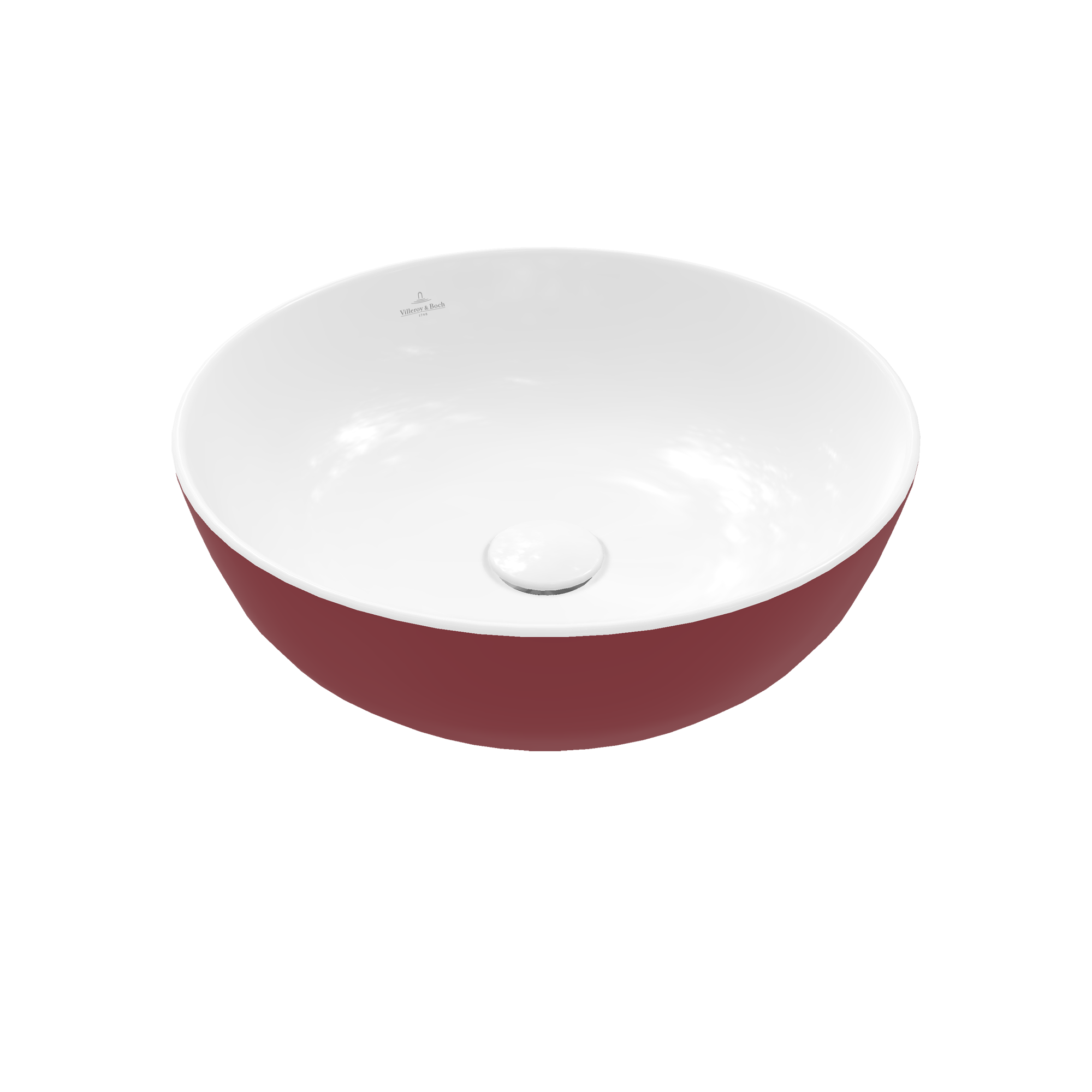 Villeroy & Boch Artis Surface-mounted washbasin, 430x430x130mm, without overflow, Bordeaux