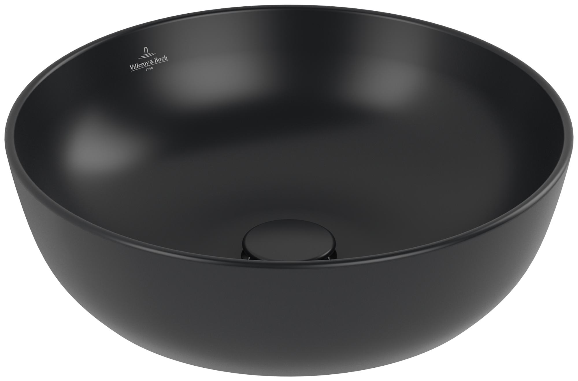 Villeroy & Boch Artis Aufsatzwaschbecken, 430x430x130mm, ohne Überlauf, Pure Black CeramicPlus