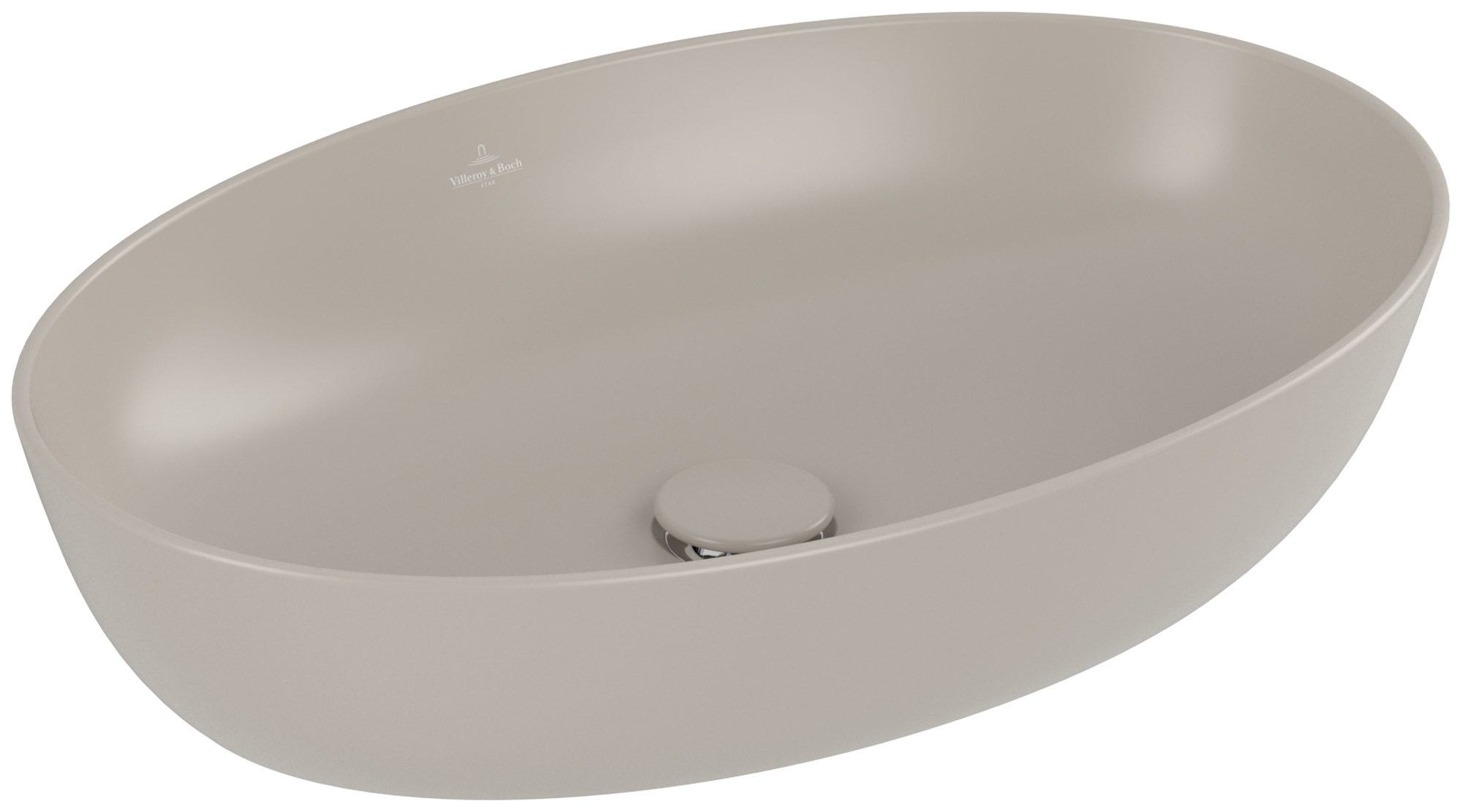 Villeroy & Boch Artis Aufsatzwaschbecken, 610x410x130mm, ohne Überlauf, Almond CeramicPlus