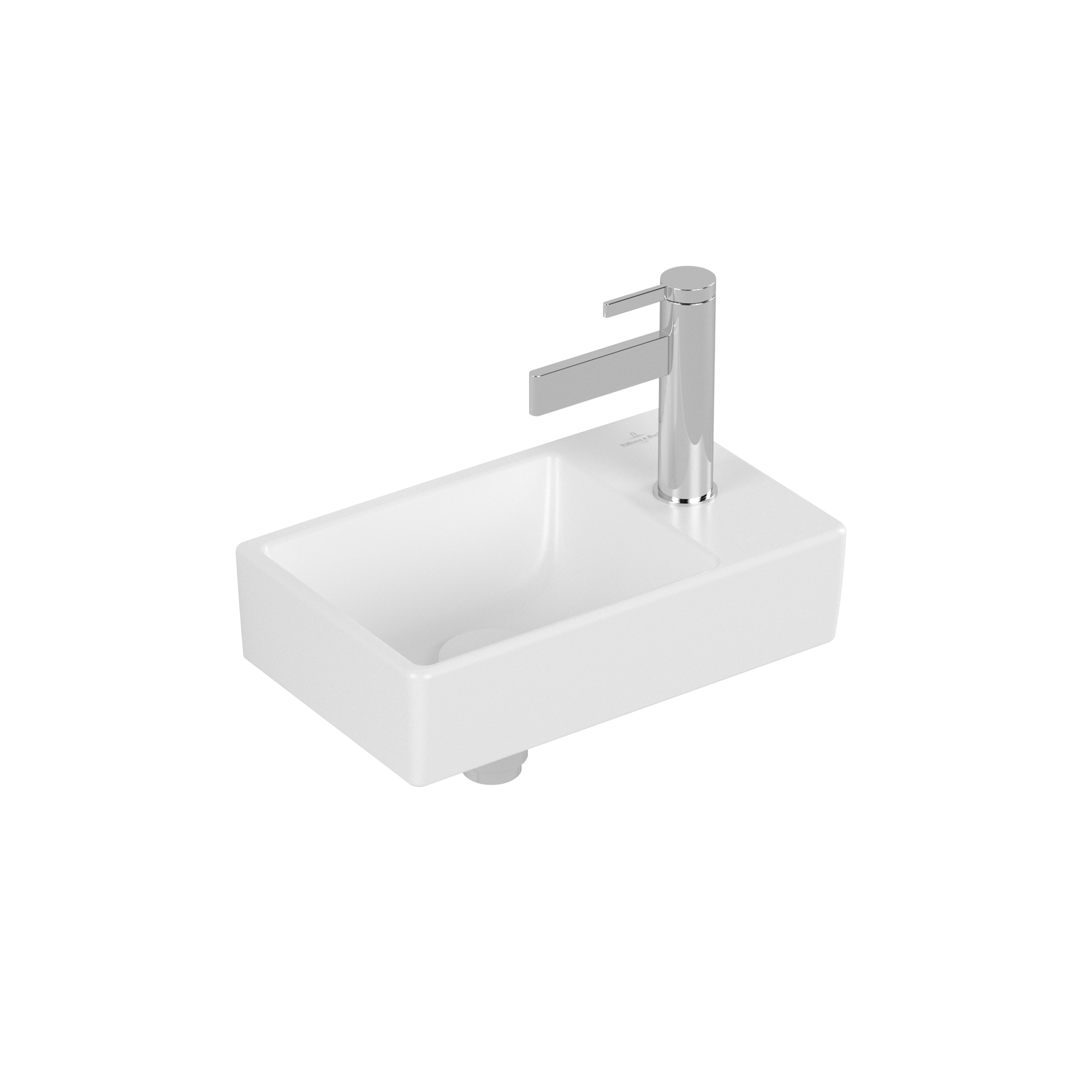 Villeroy & Boch Avento Handwashbasin, 360x220x110mm, without overflow, Stone White CeramicPlus