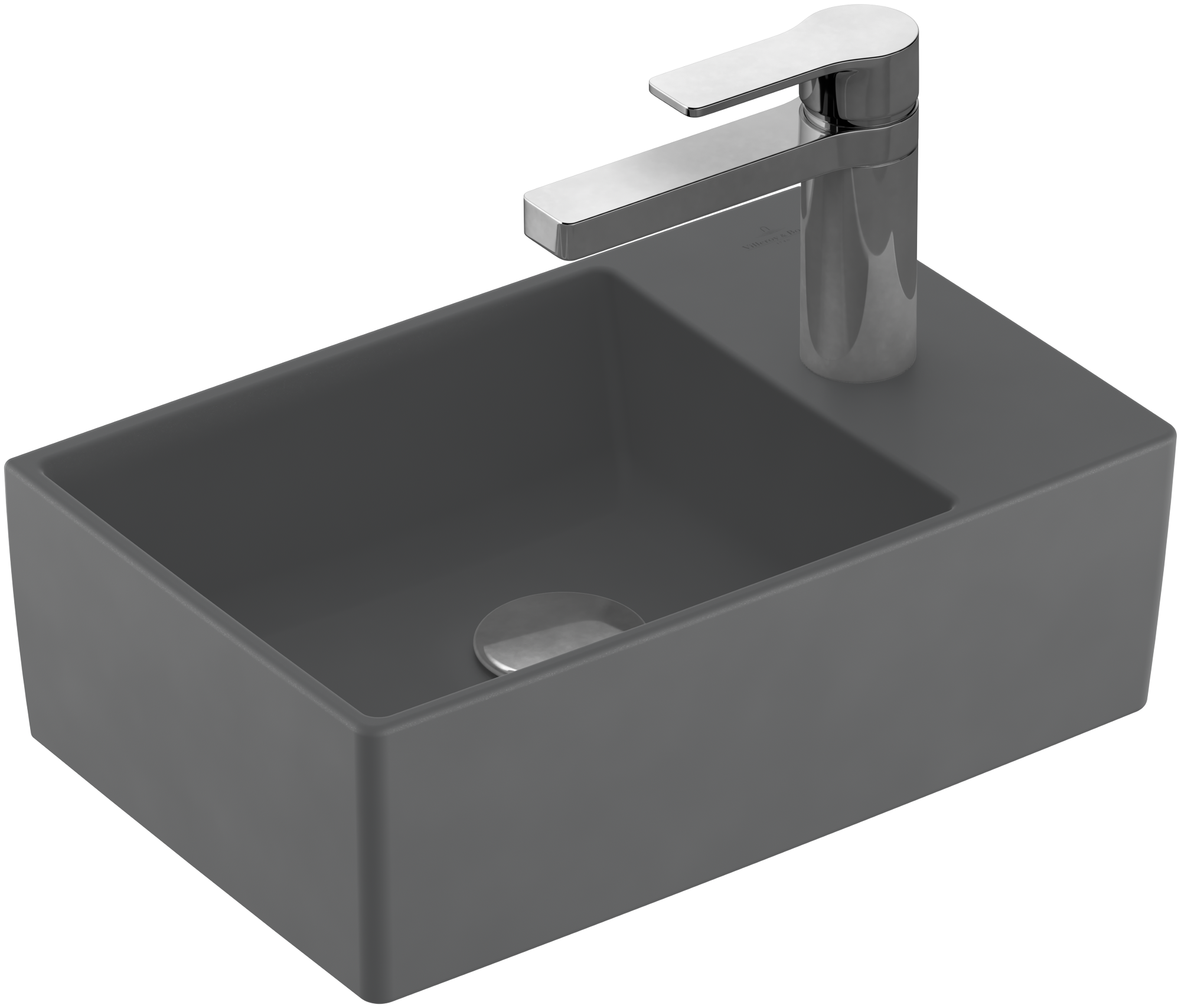 Villeroy & Boch Memento 2.0 Handwashbasin, 400x260x111mm, without overflow, Graphite CeramicPlus