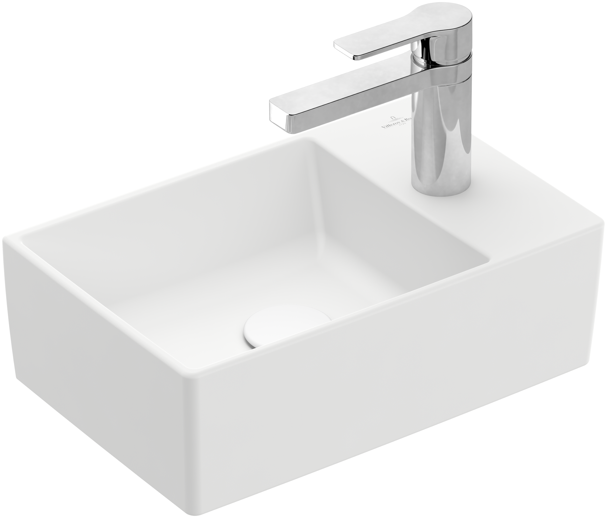 Villeroy & Boch Memento 2.0 Handwashbasin, 400x260x111mm, without overflow, Stone White CeramicPlus