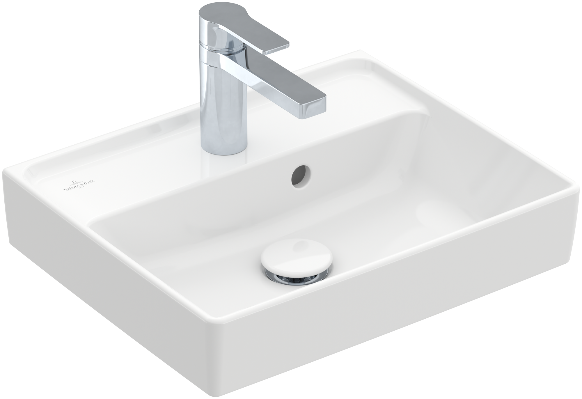 Villeroy & Boch Collaro Handwashbasin, 450x370x150mm, with overflow, White Alpin