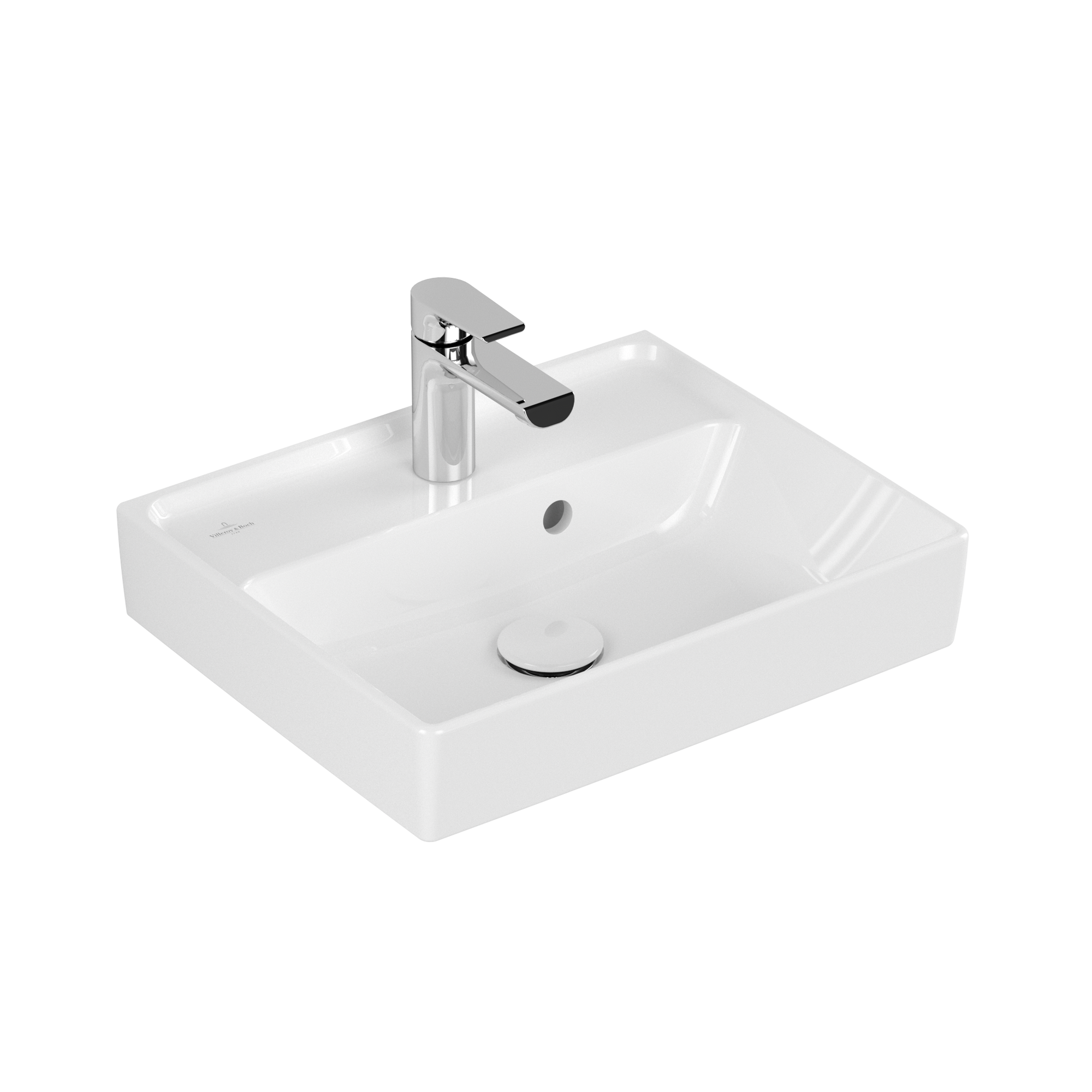 Villeroy & Boch Collaro Handwashbasin, 450x370x150mm, with overflow, White Alpin CeramicPlus