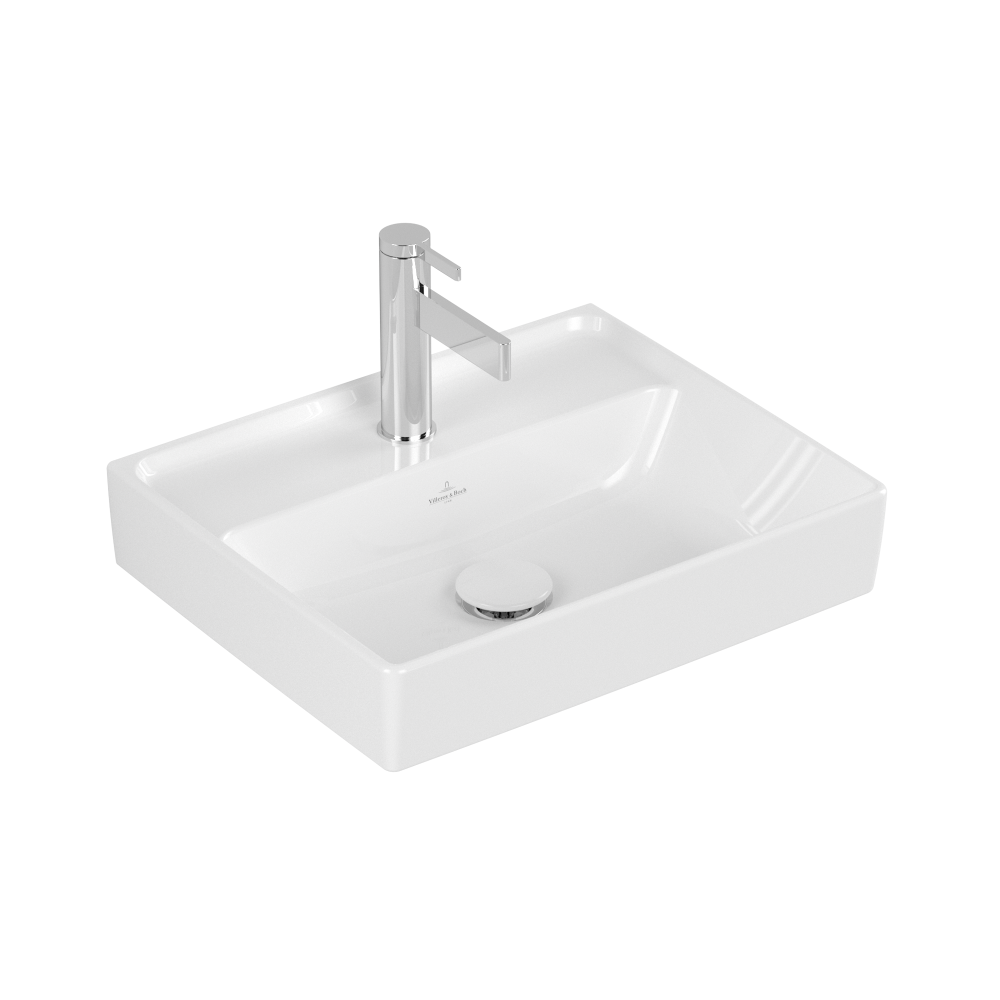 Villeroy & Boch Collaro Handwashbasin, 450x370x150mm, without overflow, White Alpin CeramicPlus
