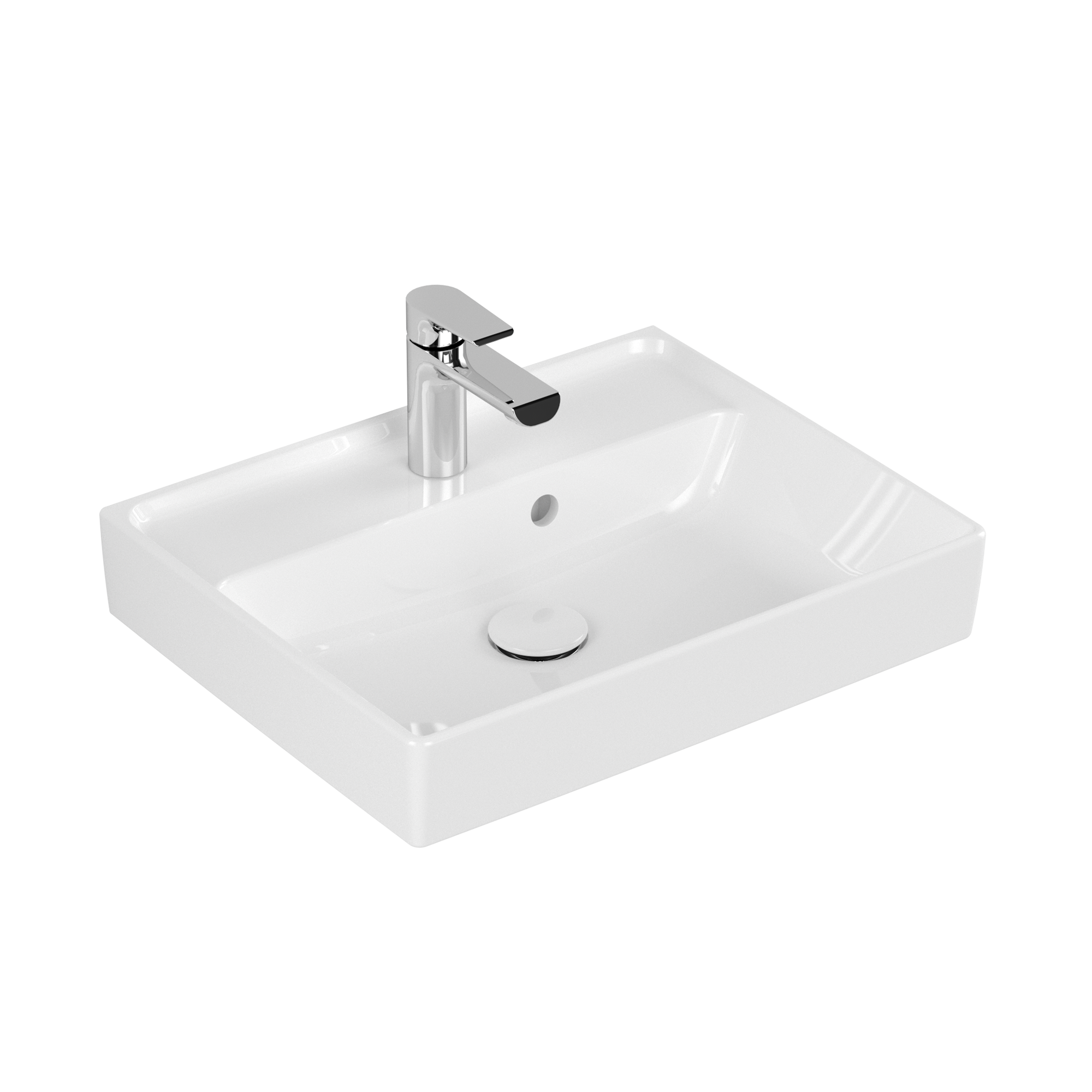 Villeroy & Boch Collaro Handwashbasin, 500x400x150mm, with overflow, White Alpin CeramicPlus