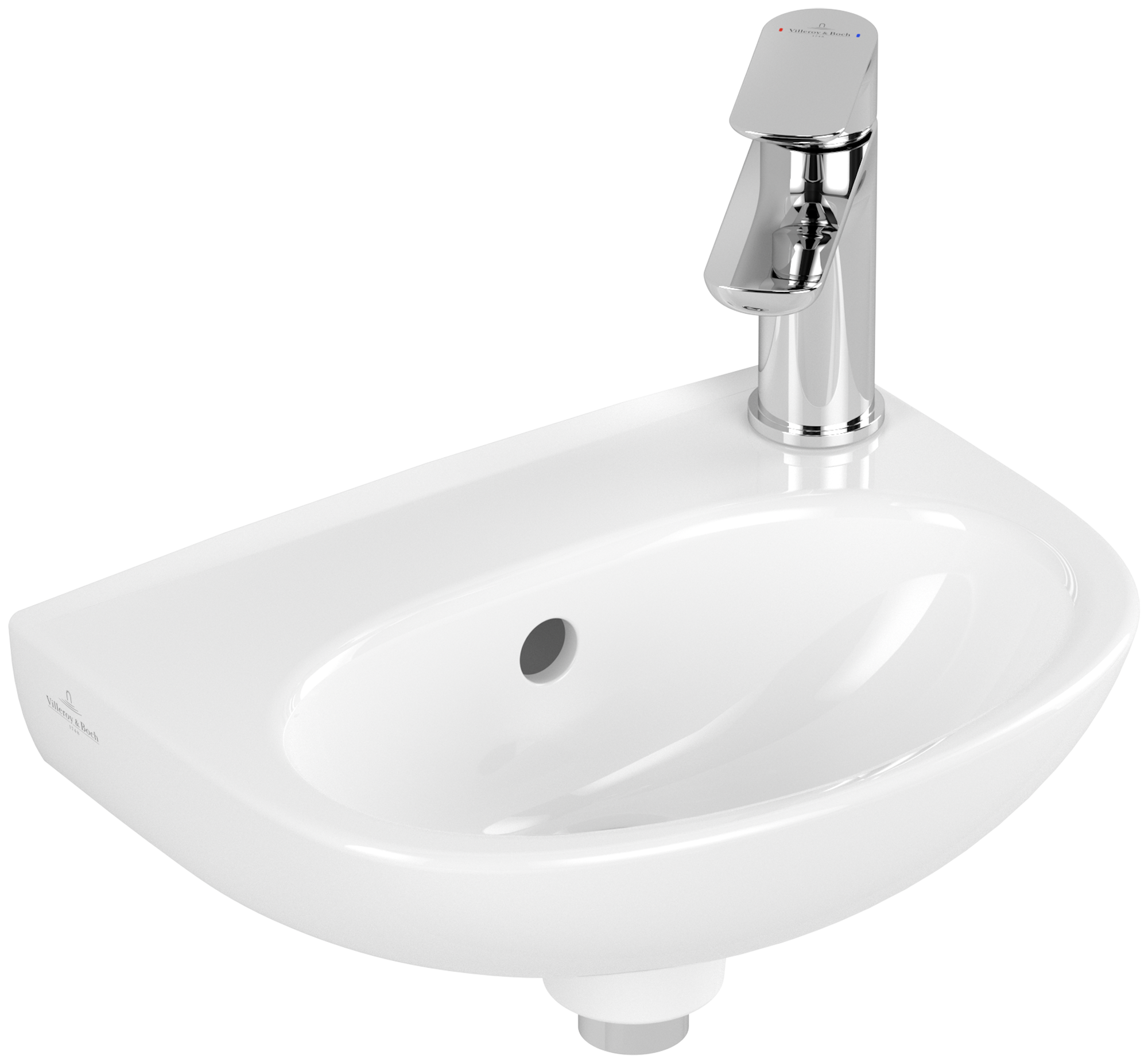 Villeroy & Boch O.novo Handwashbasin, 360x275x145mm, with overflow, White Alpin
