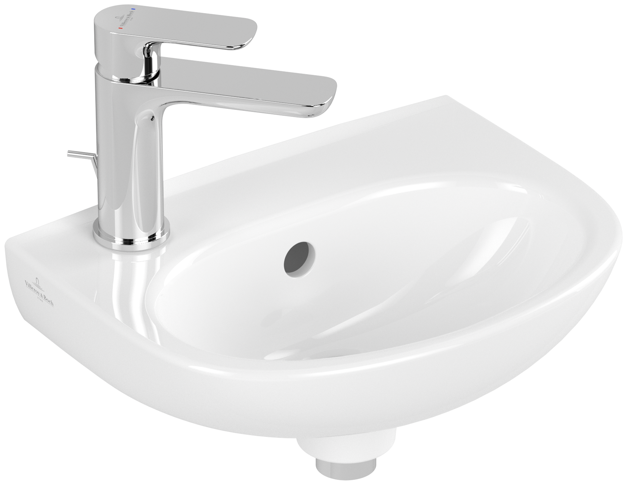 Villeroy & Boch O.novo Handwashbasin, 360x275x145mm, with overflow, White Alpin