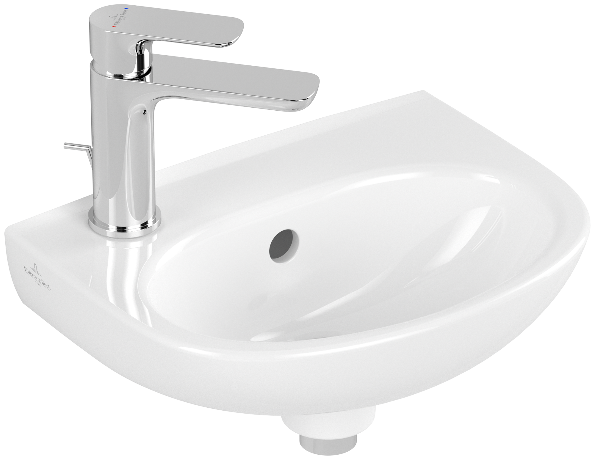 Villeroy & Boch O.novo Handwashbasin, 360x275x145mm, with overflow, White Alpin CeramicPlus
