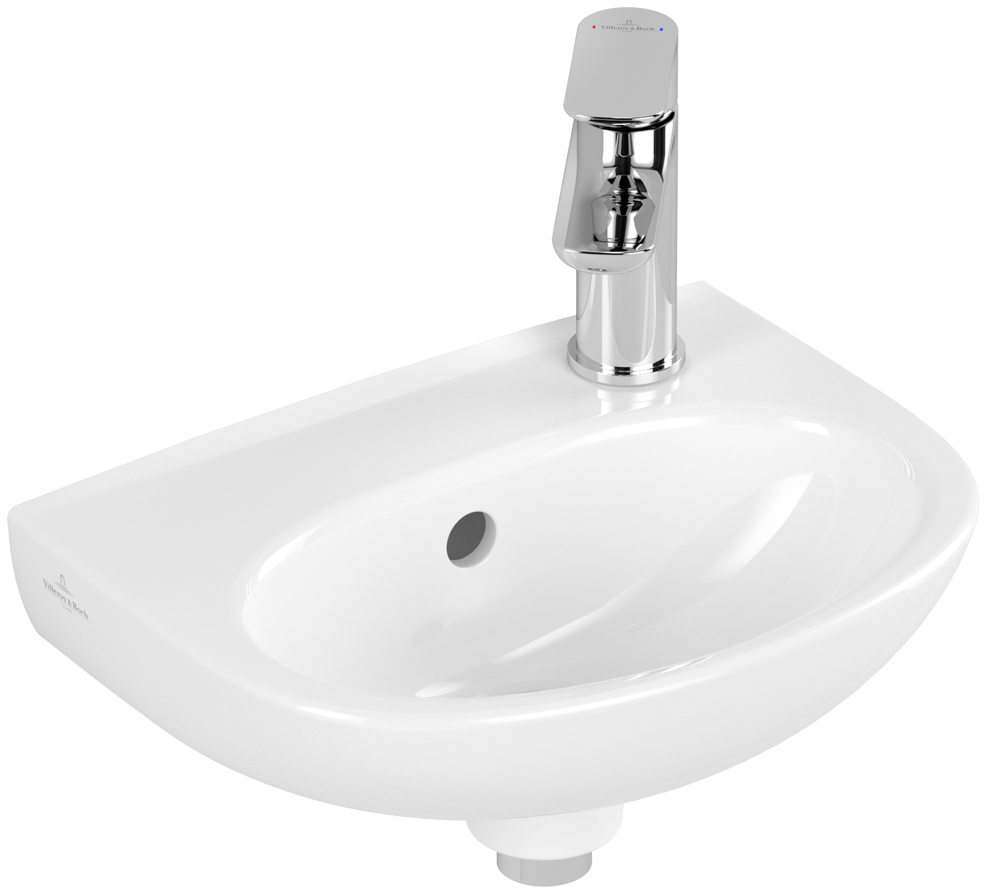 Villeroy & Boch O.novo Handwashbasin, 360x275x145mm, with overflow, White Alpin