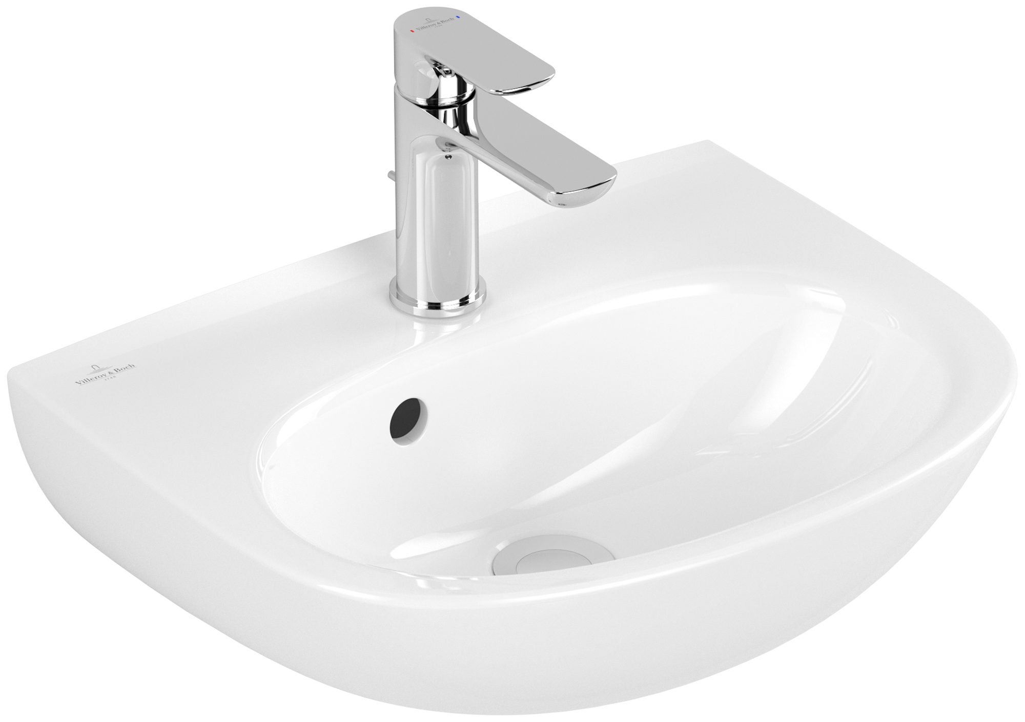 Villeroy & Boch O.novo Handwashbasin, 450x360x160mm, with overflow, White Alpin CeramicPlus