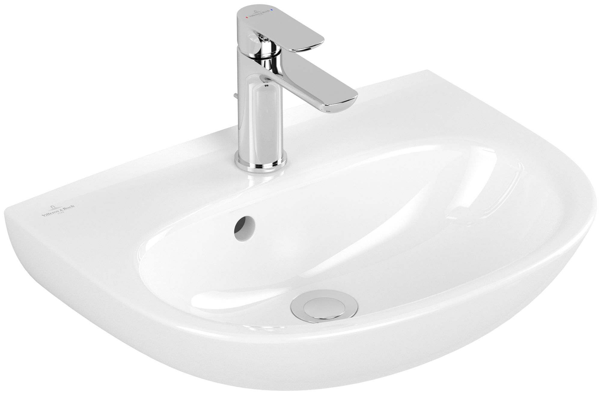 Villeroy & Boch O.novo Handwashbasin, 500x380x160mm, with overflow, White Alpin CeramicPlus