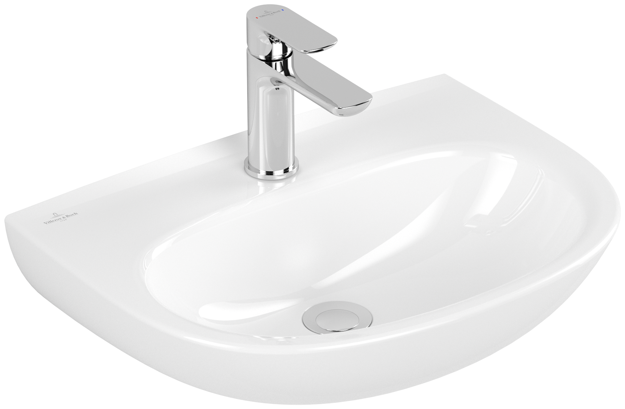 Villeroy & Boch O.novo Handwashbasin, 500x380x160mm, without overflow, White Alpin CeramicPlus