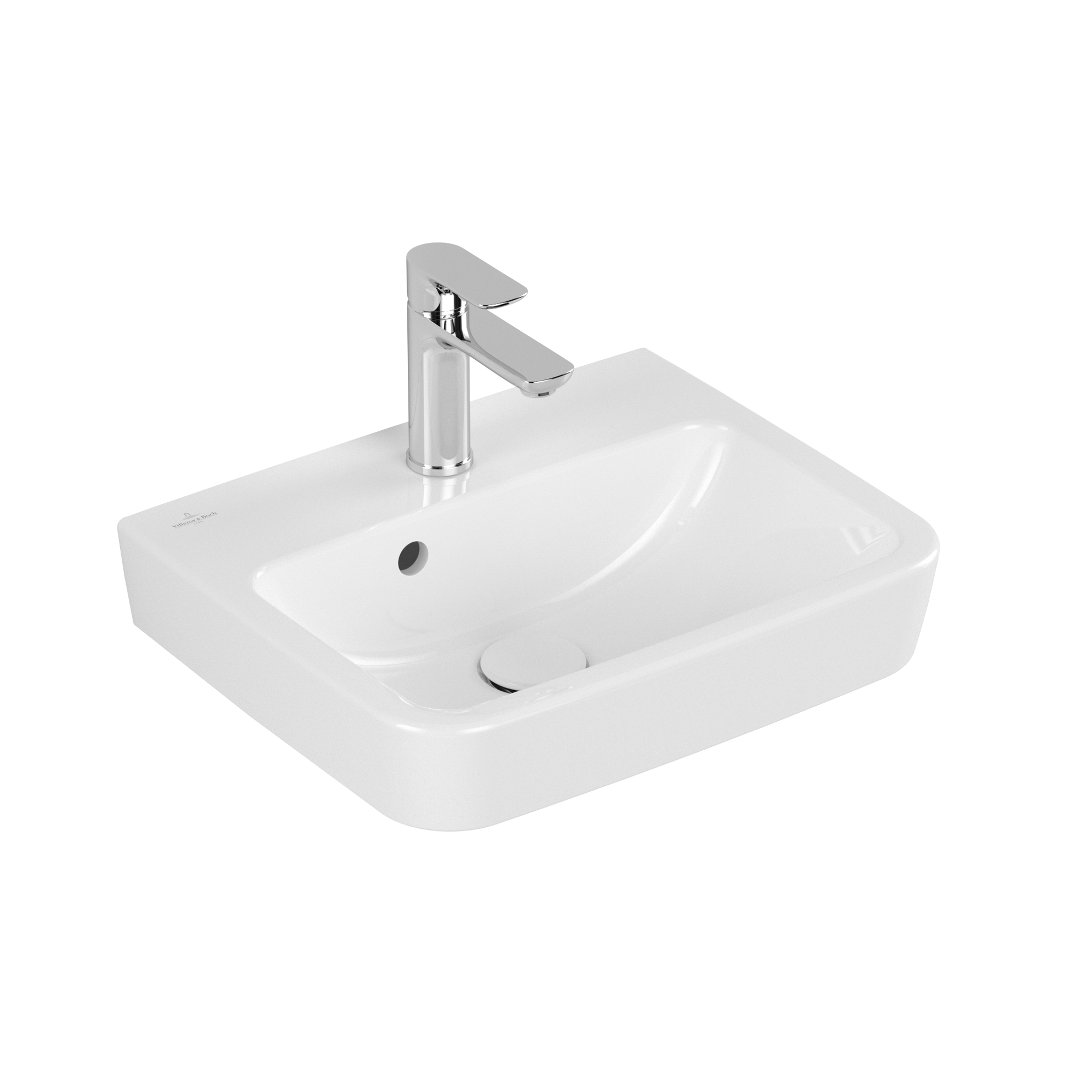Villeroy & Boch O.novo Handwashbasin, 450x370x160mm, with overflow, White Alpin