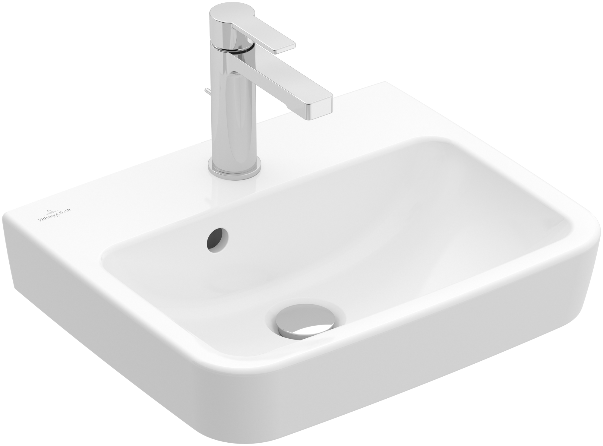 Villeroy & Boch O.novo Handwashbasin, 450x370x160mm, with overflow, White Alpin