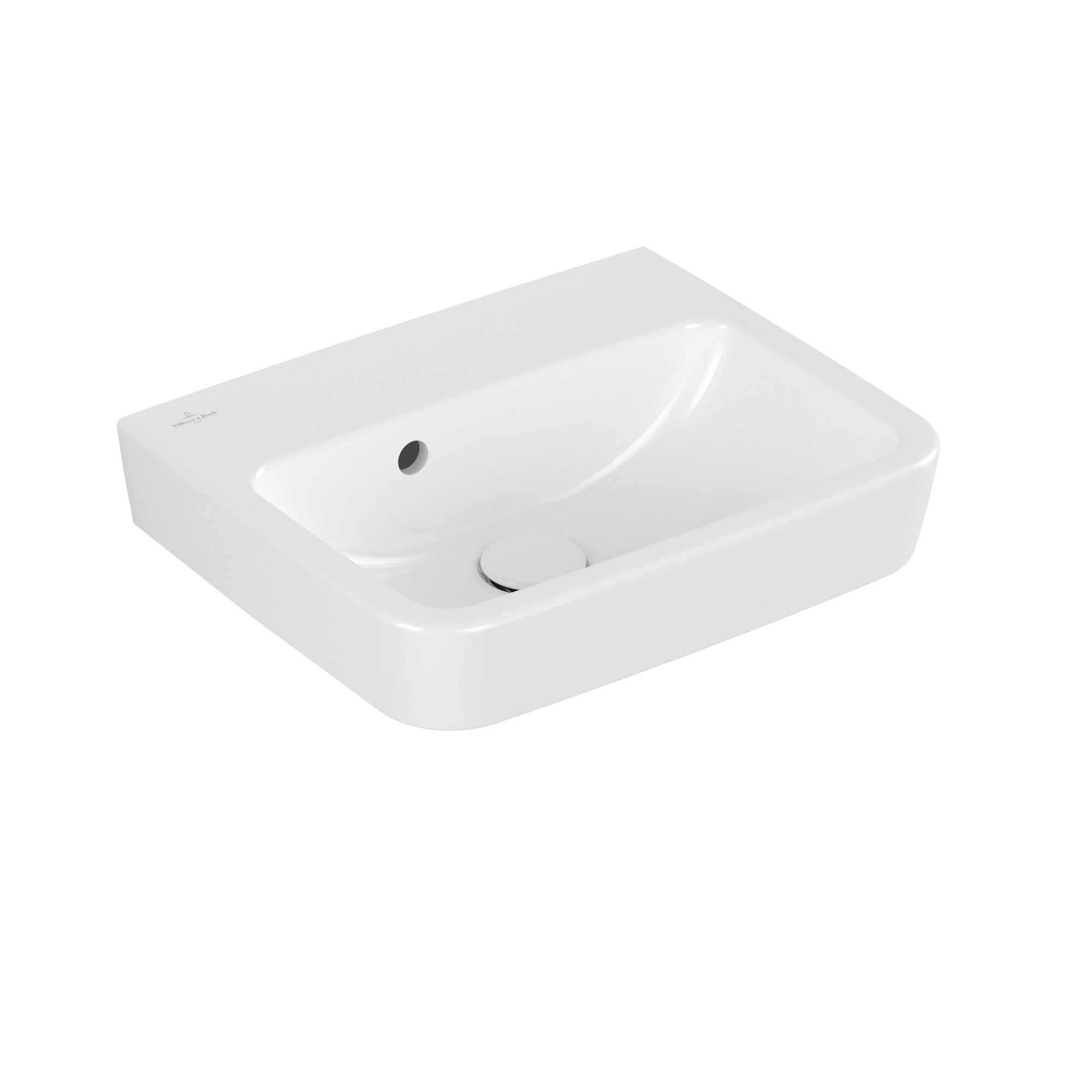 Villeroy & Boch O.novo Handwashbasin, 450x370x160mm, with overflow, White Alpin AntiBac CeramicPlus