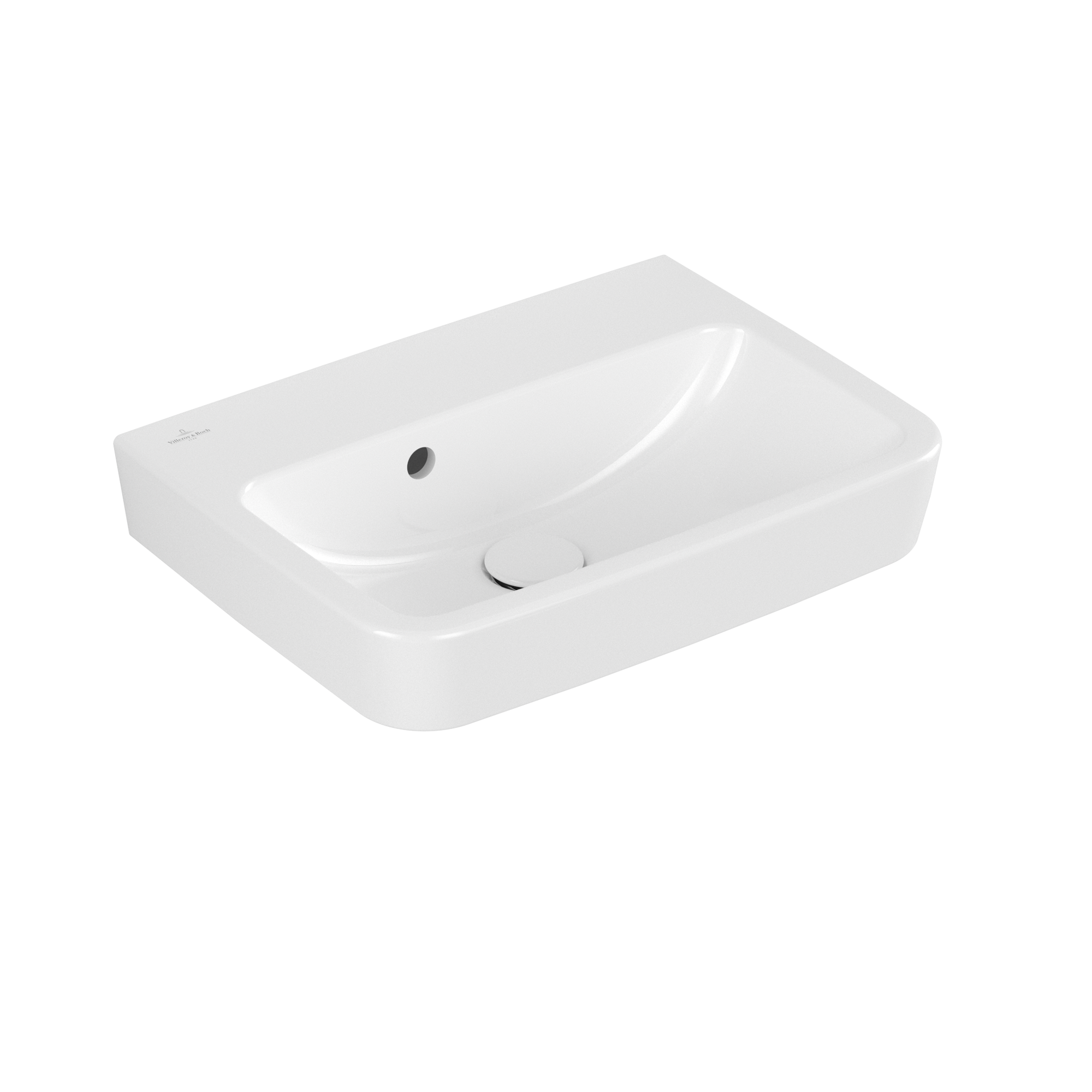 Villeroy & Boch O.novo Handwashbasin, 500x370x160mm, with overflow, White Alpin AntiBac CeramicPlus