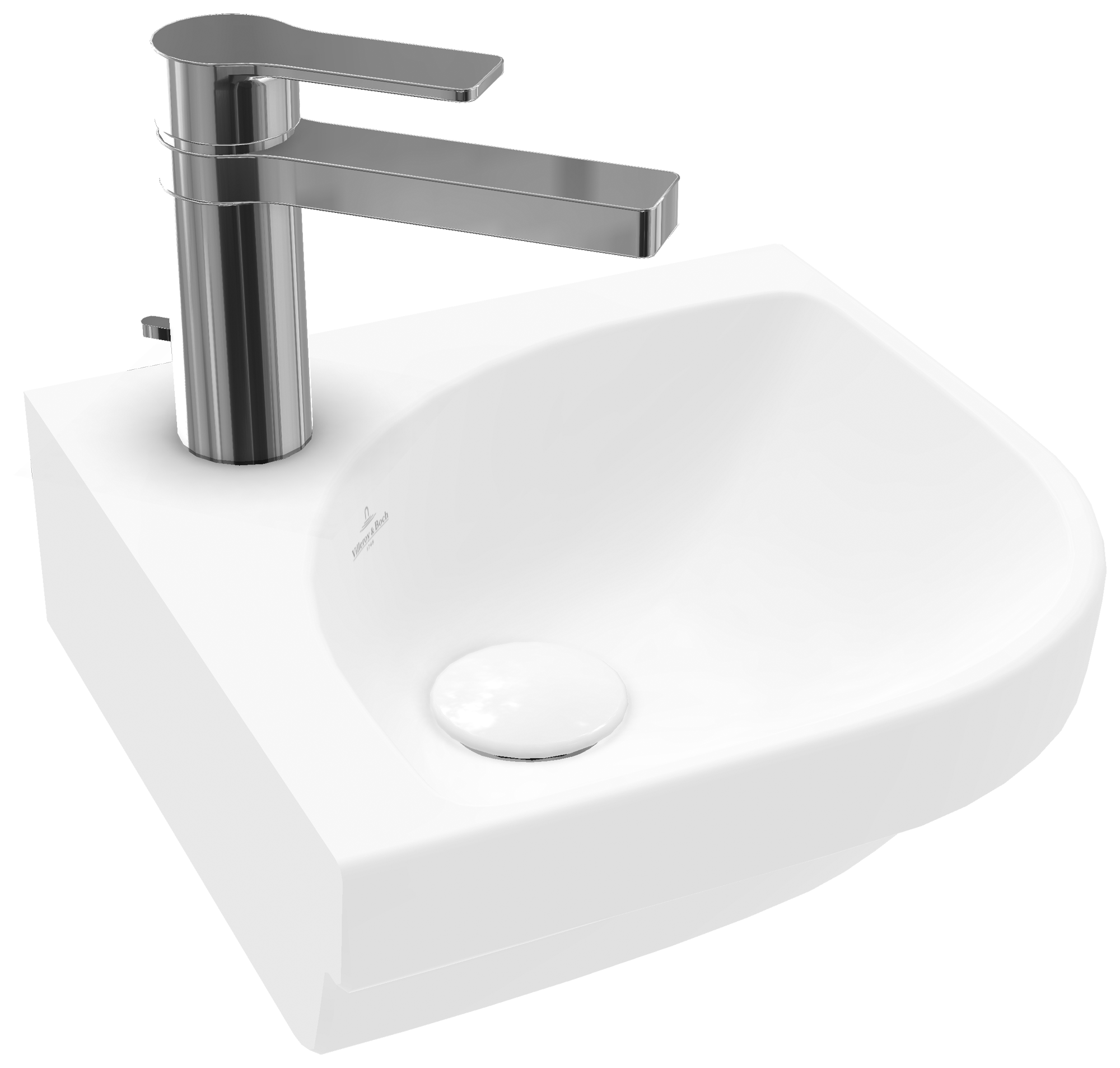 Villeroy & Boch Subway 3.0 Lave-mains d'angle, 320x320x145mm, sans trop-plein, Stone White CeramicPlus