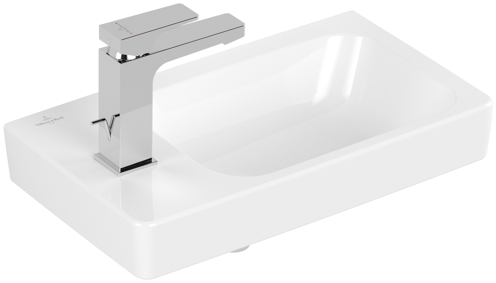 Villeroy & Boch Architectura Handwaschbecken, 480x275x135mm, mit Überlauf, Weiß Alpin CeramicPlus