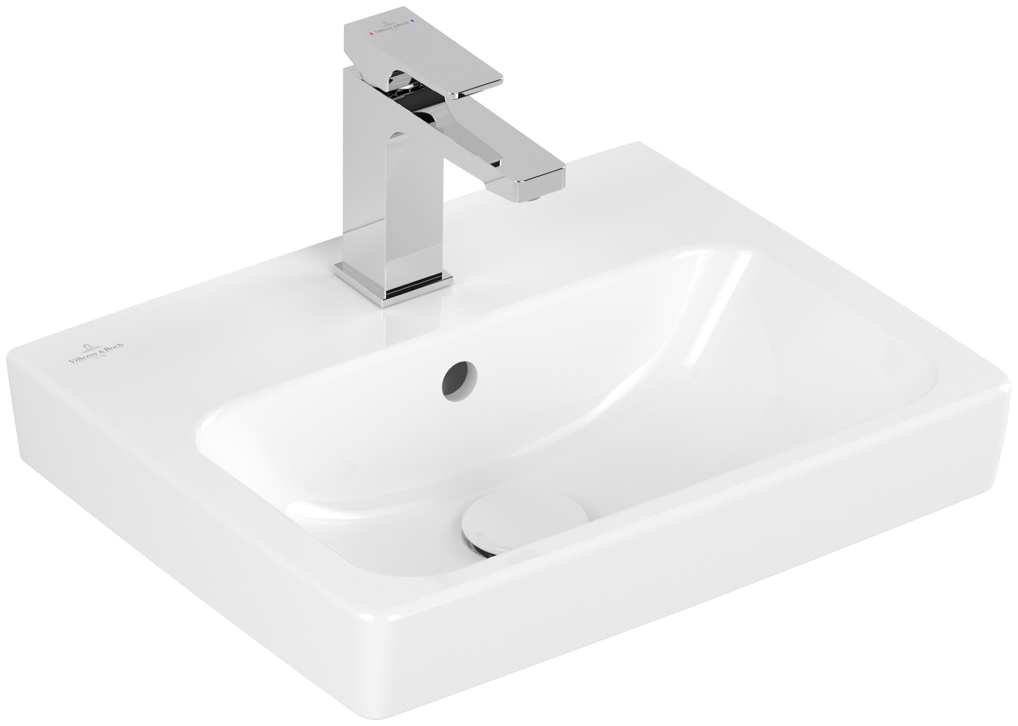 Villeroy & Boch Architectura Handwaschbecken, 450x365x140mm, mit Überlauf, Weiß Alpin