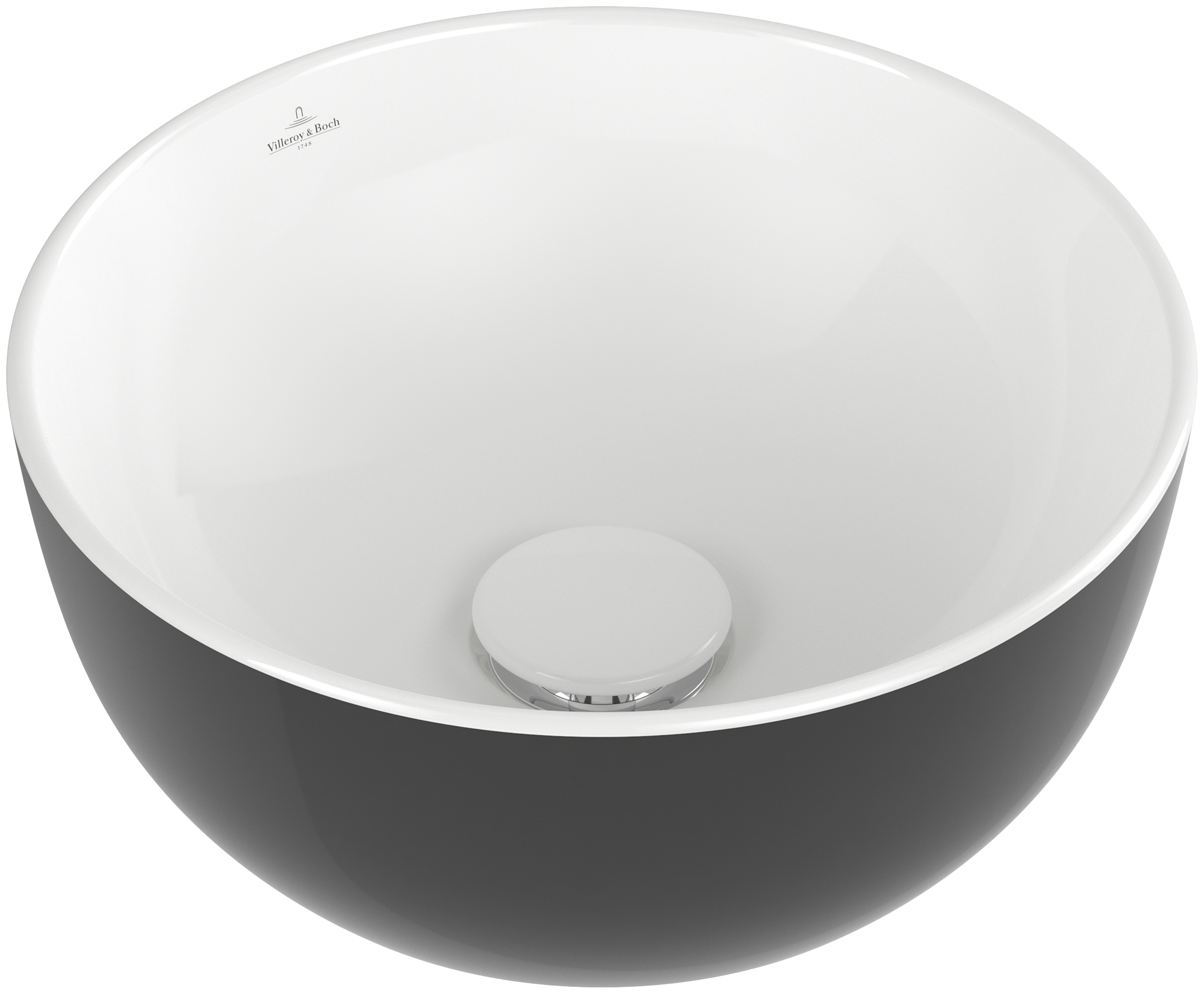 Villeroy & Boch Artis Surface-mounted washbasin, 325x325x135mm, without overflow, Coal Black