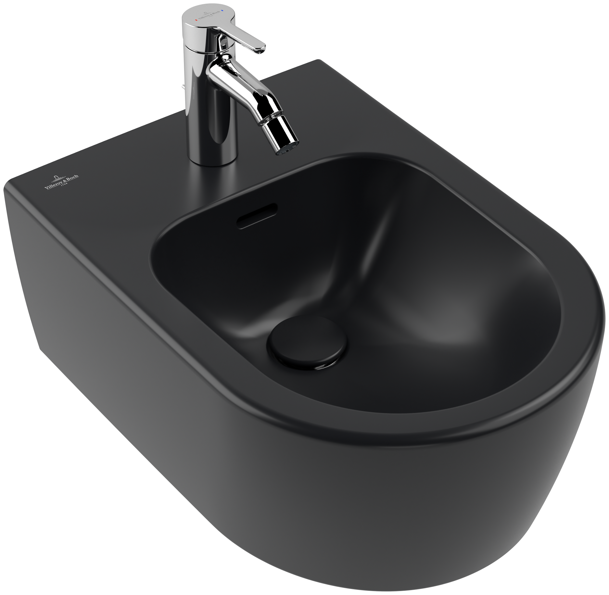 Villeroy & Boch Skyla Bidet, 370x530mm, Pure Black CeramicPlus