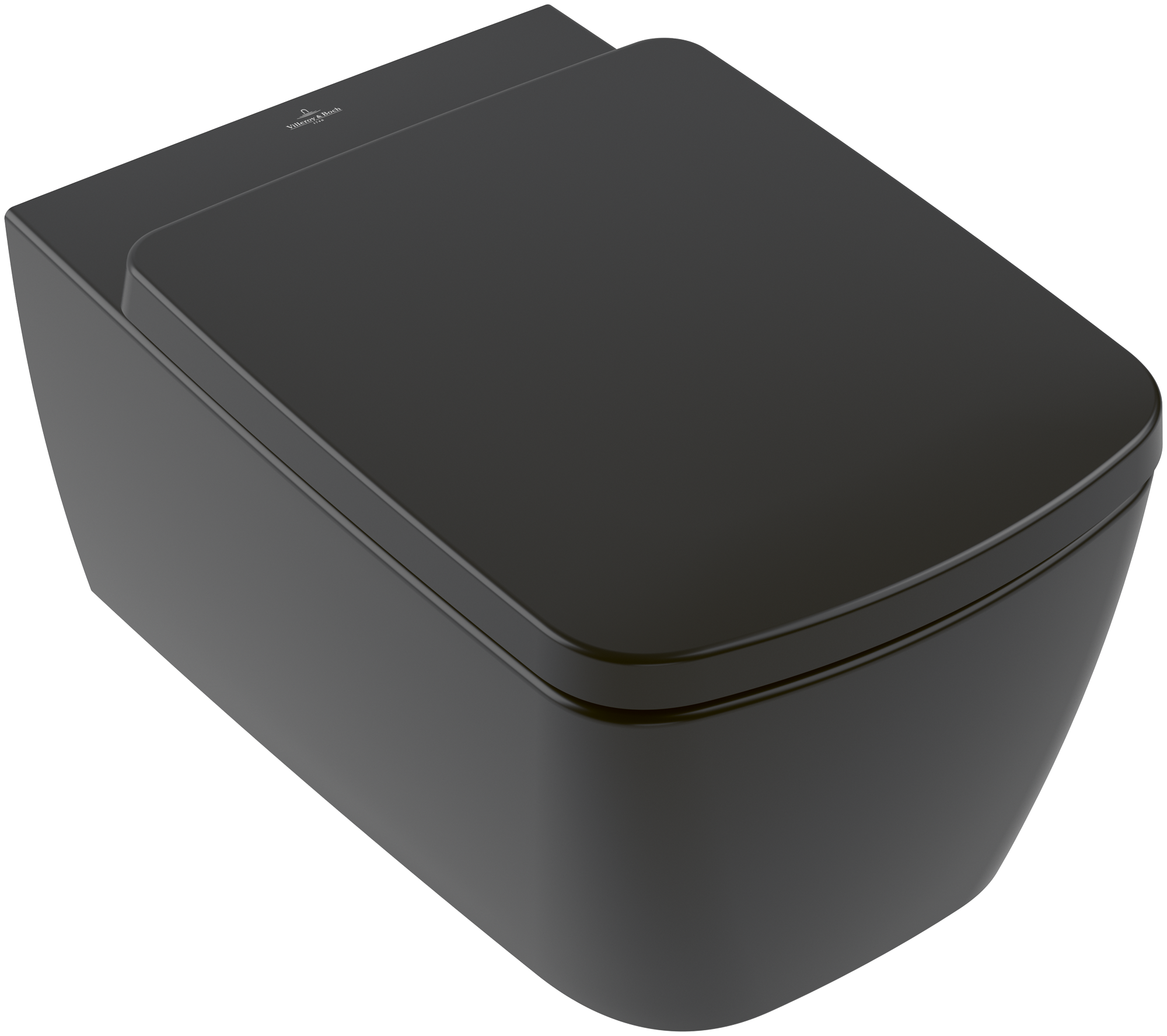 Villeroy & Boch Subway 3.0 TwistFlush Washdown toilet, rimless, wall-mounted, with <p>TwistFlush</p>, Pure Black CeramicPlus