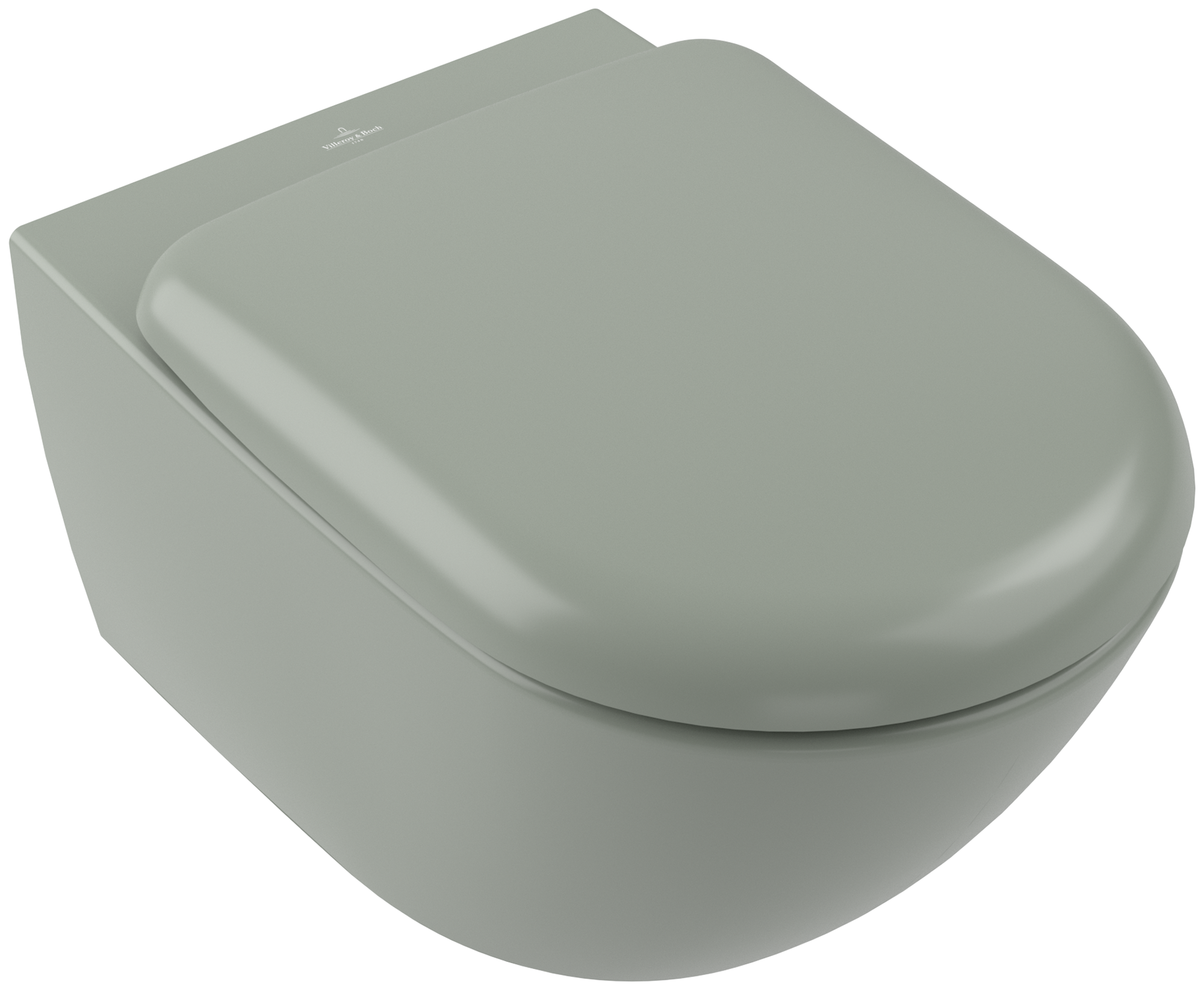 Villeroy & Boch Antao TwistFlush Washdown toilet, rimless, wall-mounted, with <p>TwistFlush</p>, Morning Green CeramicPlus