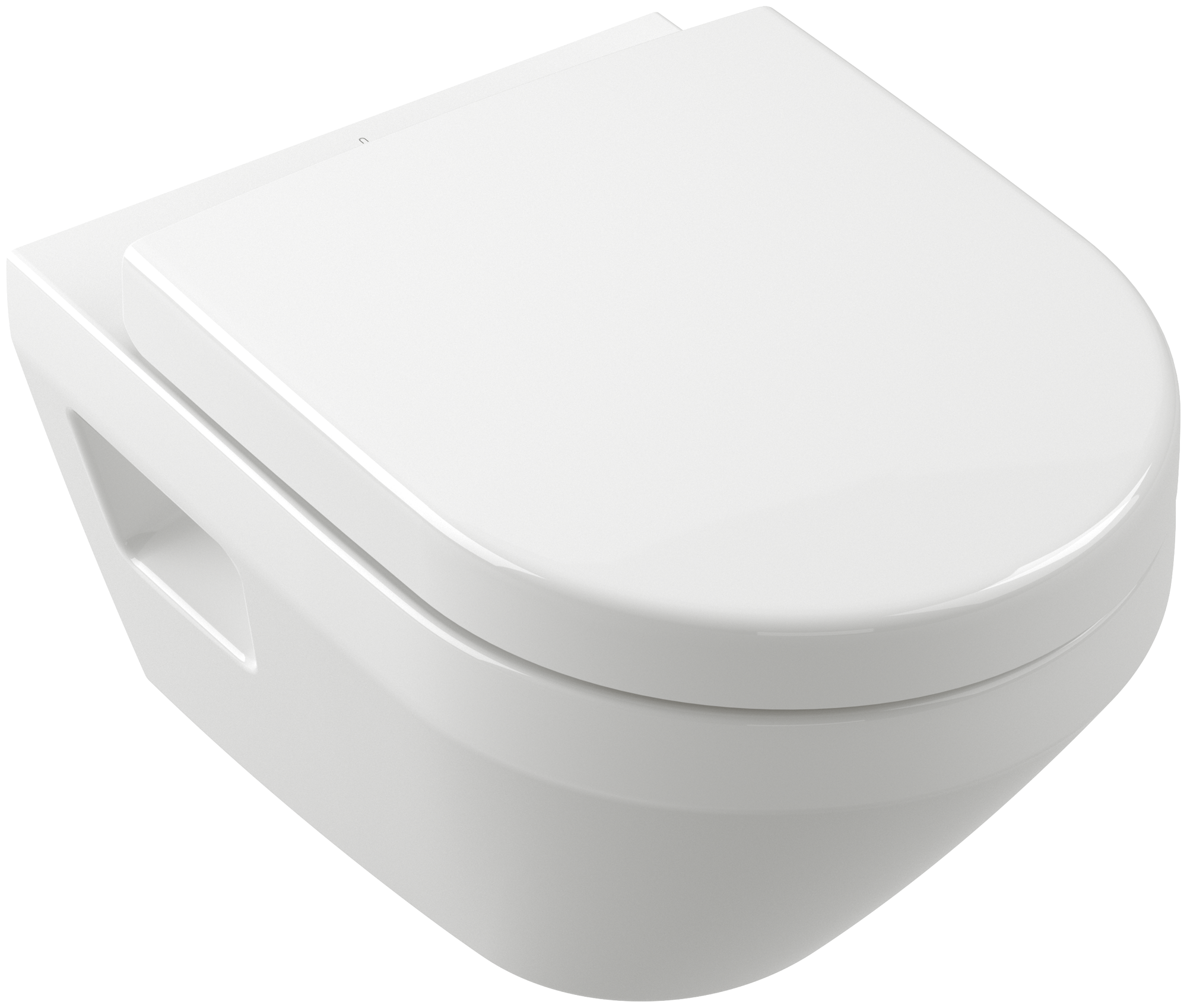 Villeroy & Boch Architectura TwistFlush Tiefspül-WC Compact spülrandlos, wandhängend, mit TwistFlush, Weiß Alpin CeramicPlus