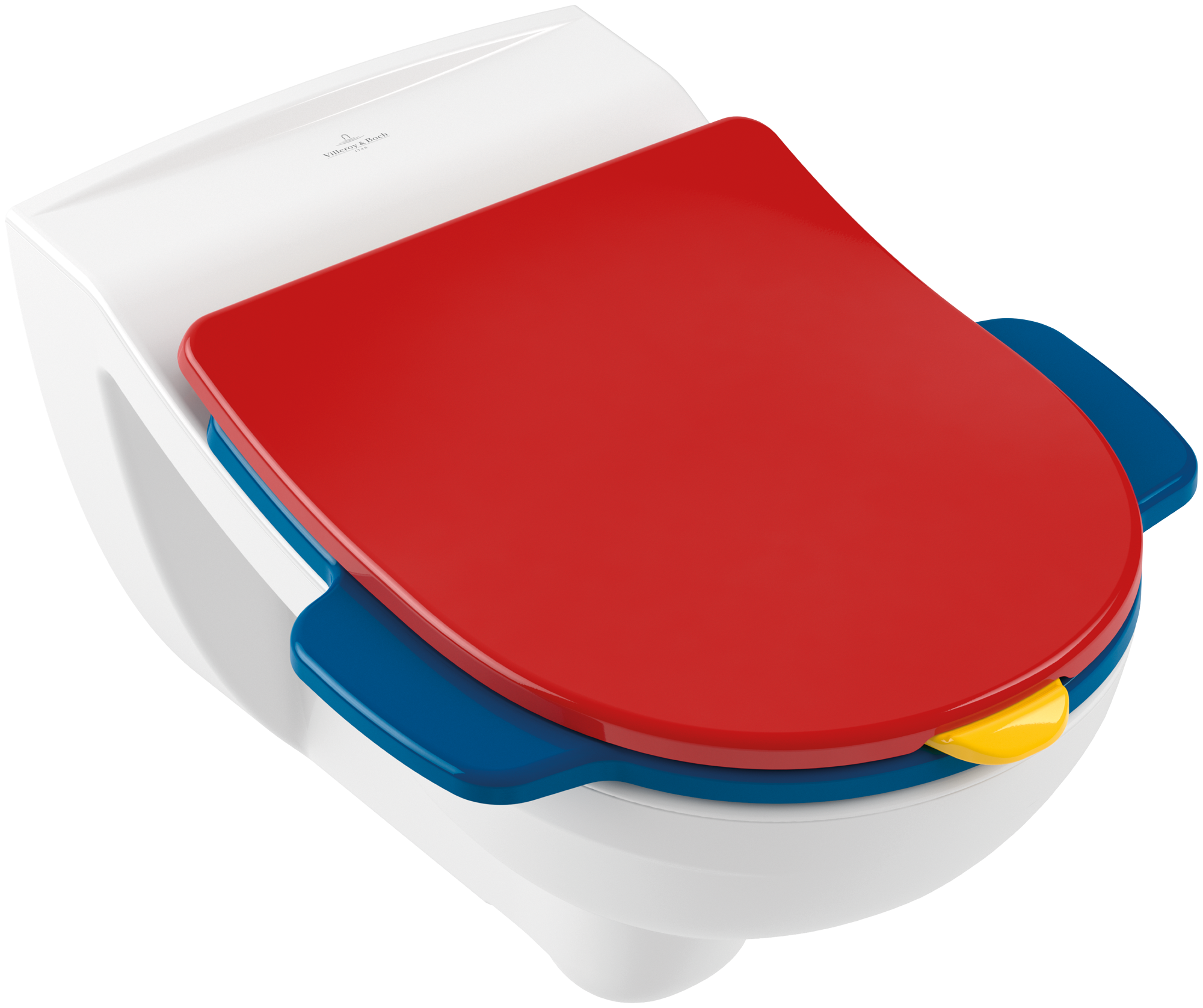 Villeroy & Boch O.novo Kids Abattant WC, Red Cherry/Sunshine Yellow/Ocean Blue
