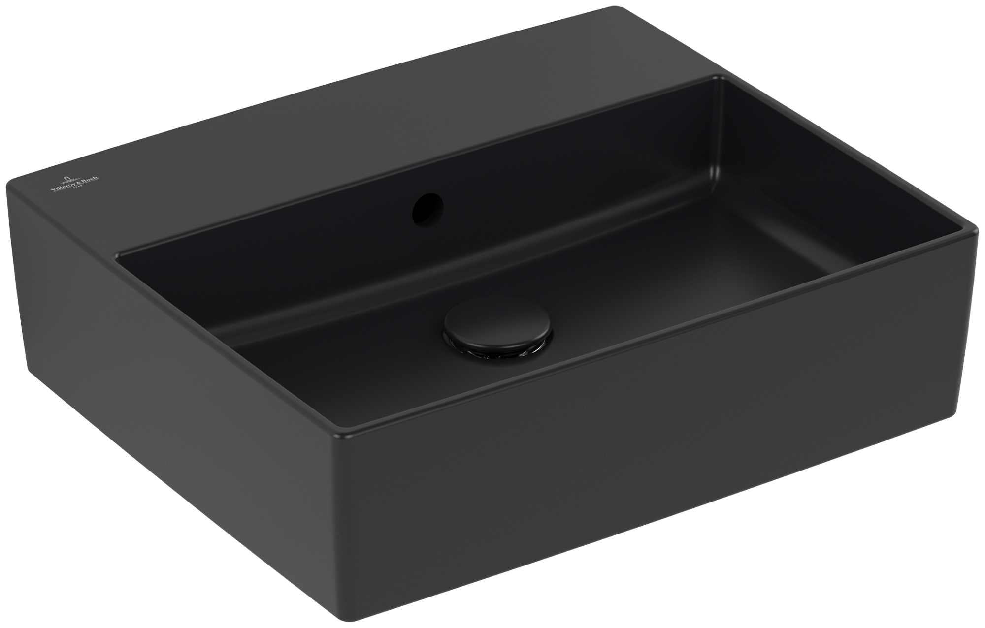 Villeroy & Boch Memento 2.0 Vasque à poser, 498x420x139mm, avec trop-plein, Pure Black CeramicPlus