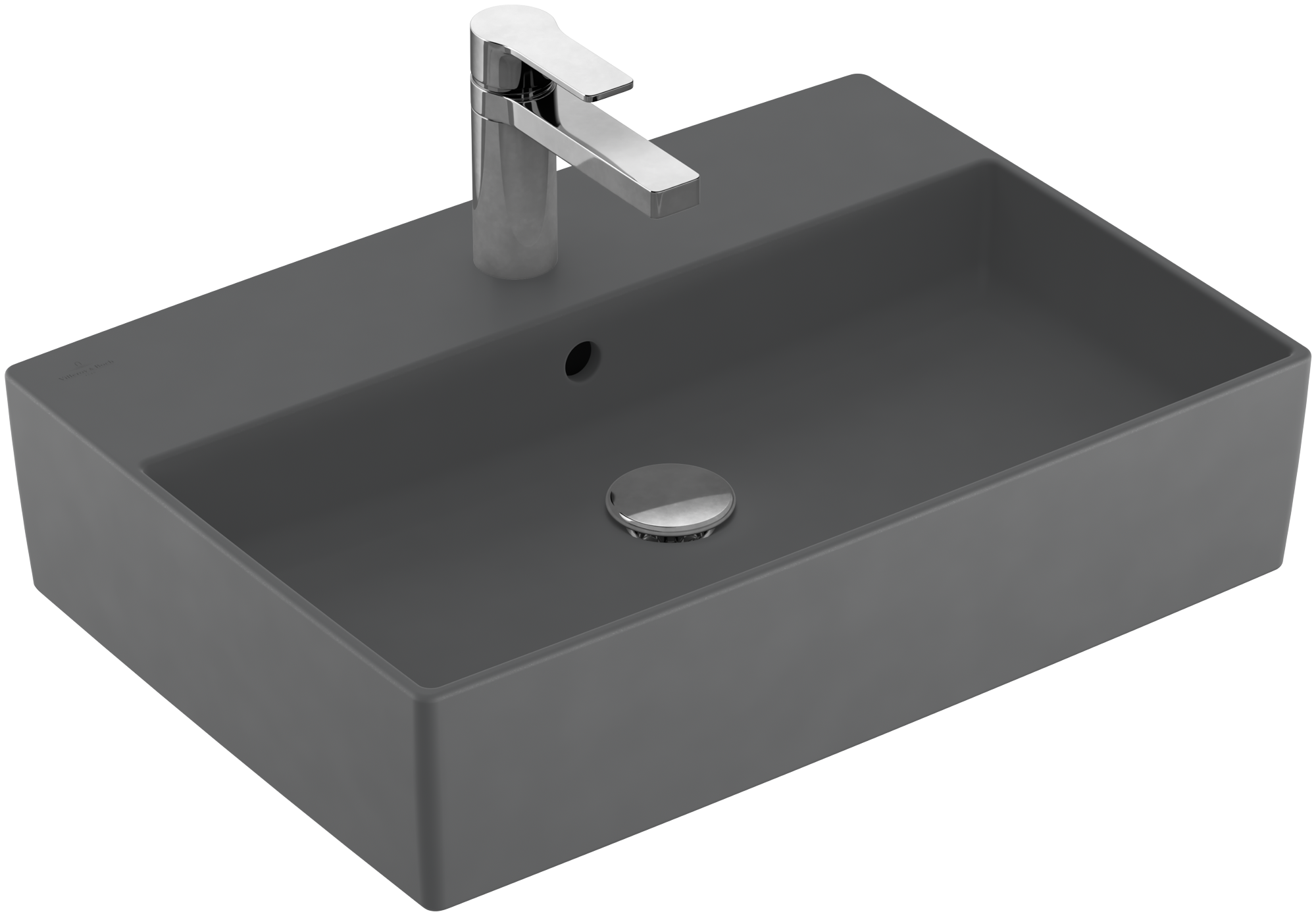 Villeroy & Boch Memento 2.0 Surface-mounted washbasin, 600x420x140mm, with overflow, Graphite CeramicPlus
